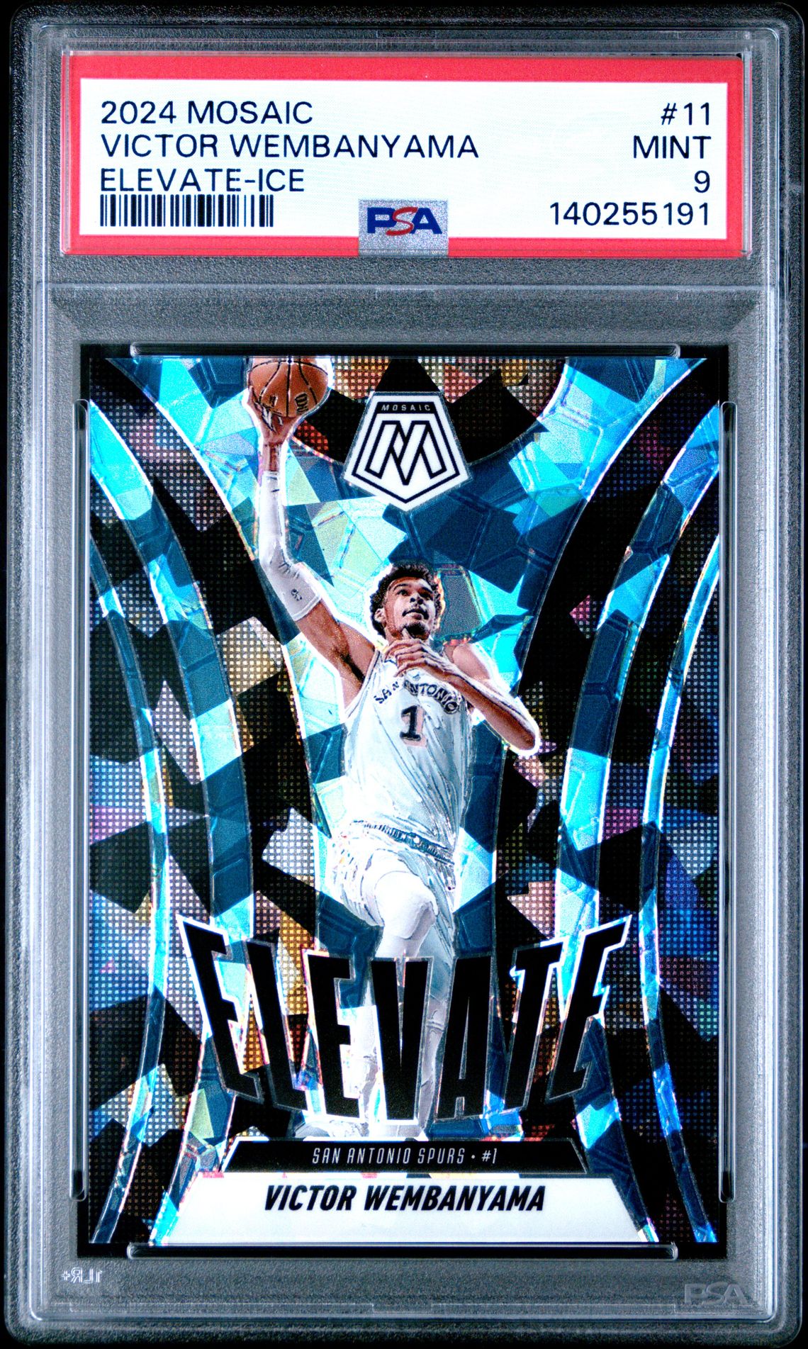 2024 Panini Mosaic Elevate Victor Wembanyama #11 (Elevate-Ice) Mint 9 front