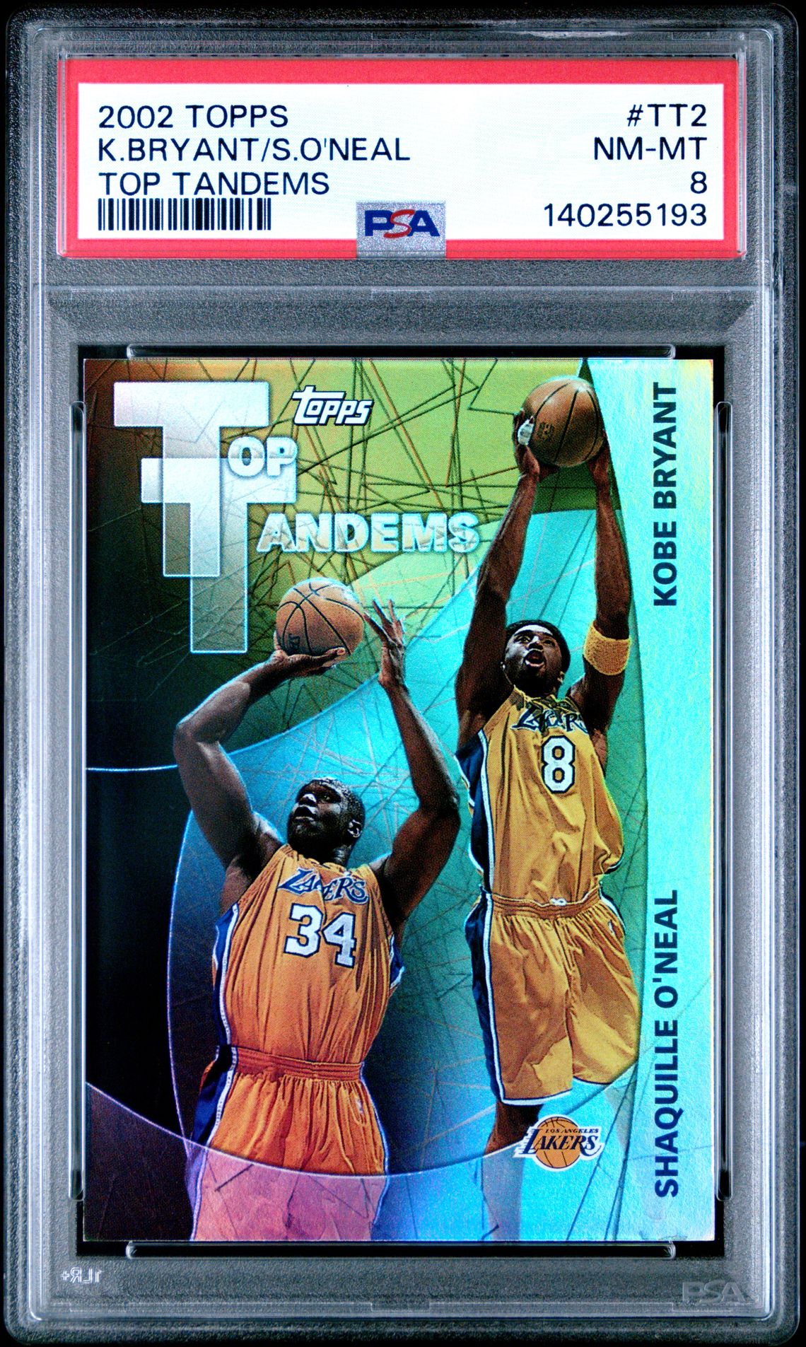 2002 Topps Top Tandems K.bryant/S.o'neal #Tt2 (Top Tandems) Nm-Mt 8 front