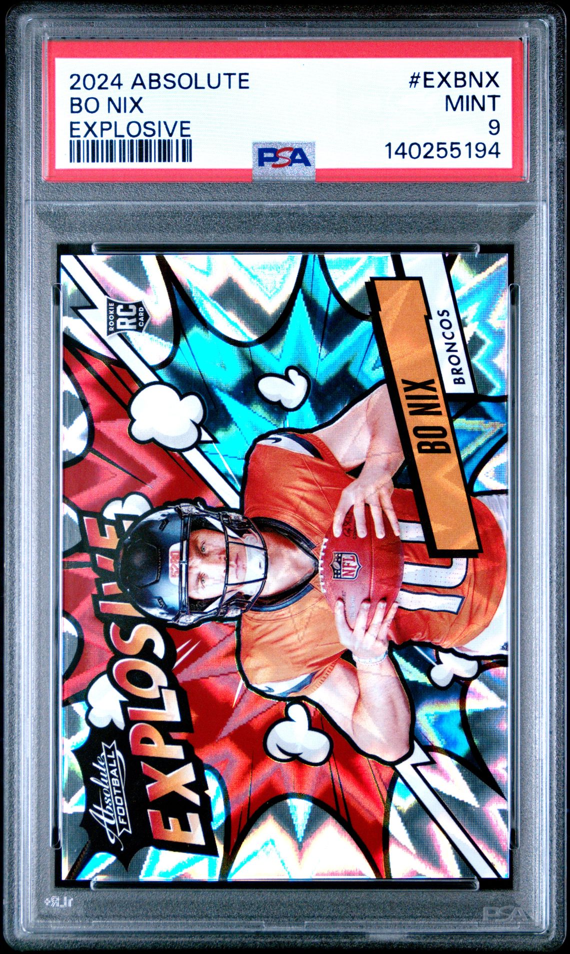 2024 Panini Absolute Explosive Bo Nix #Exbnx Mint 9 front