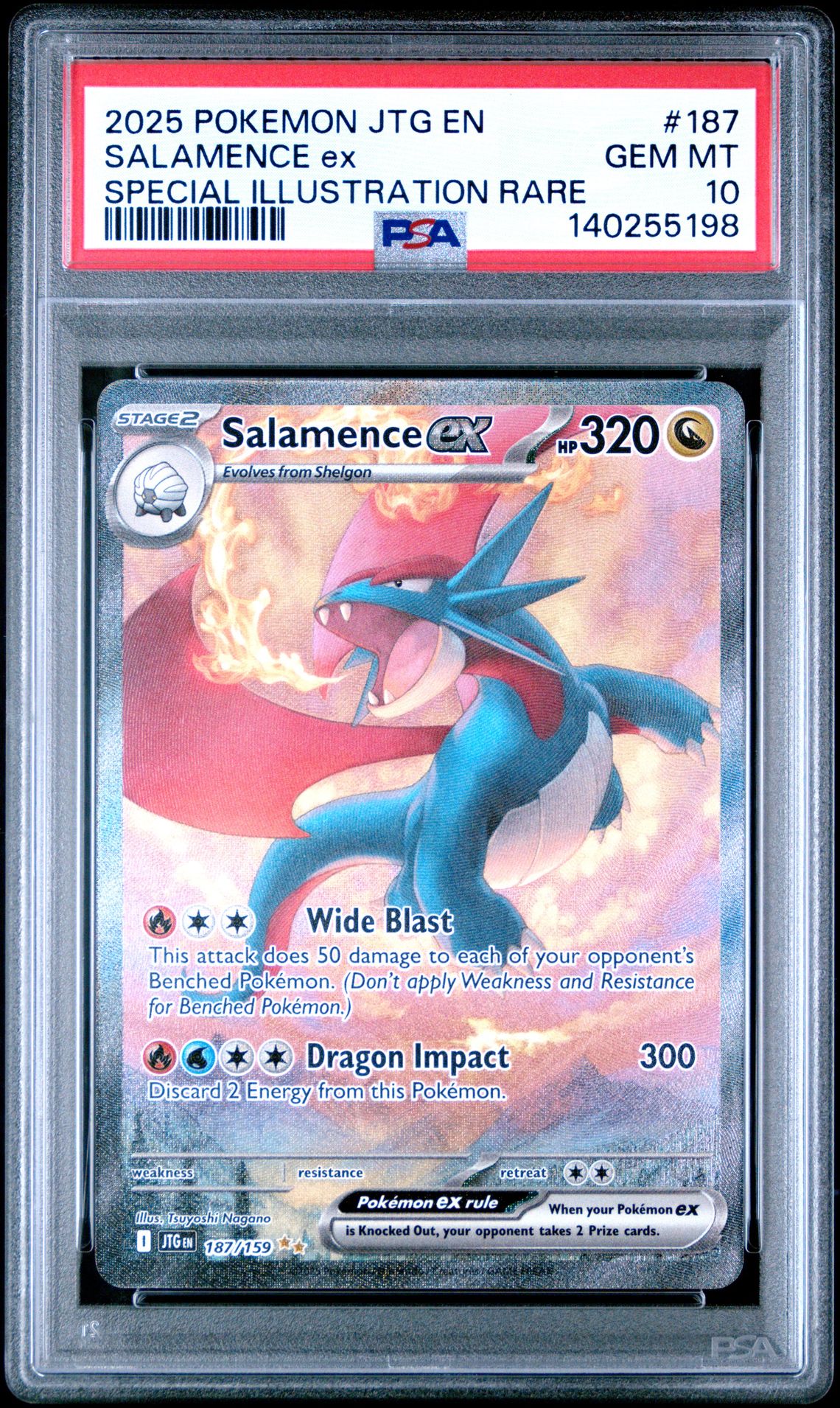 2025 Pokemon Jtg En-Journey Together Salamence Ex #187 (Special Illustration Rare) Gem Mt 10 front