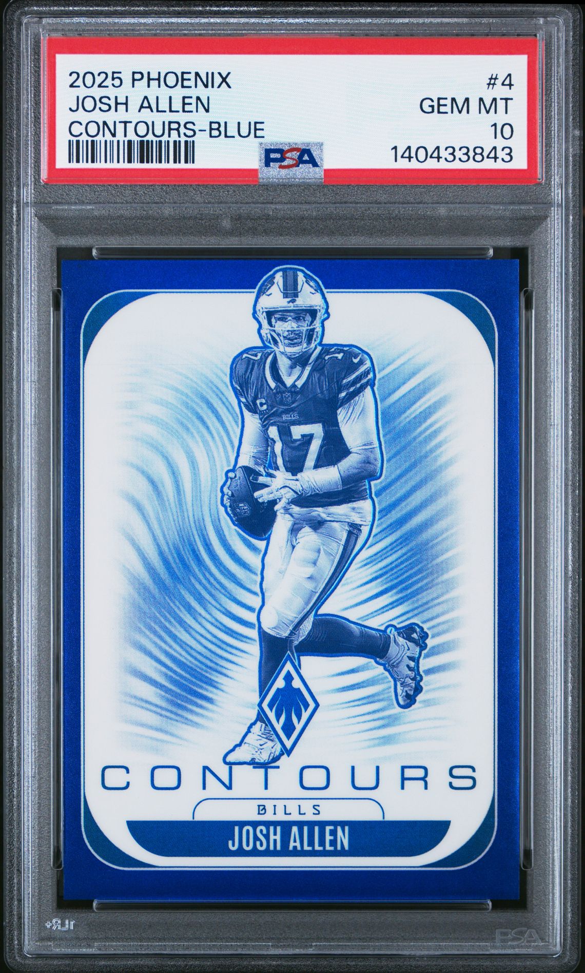 2025 Panini Phoenix Contours Josh Allen #4 (Contours-Blue) Gem Mt 10 front