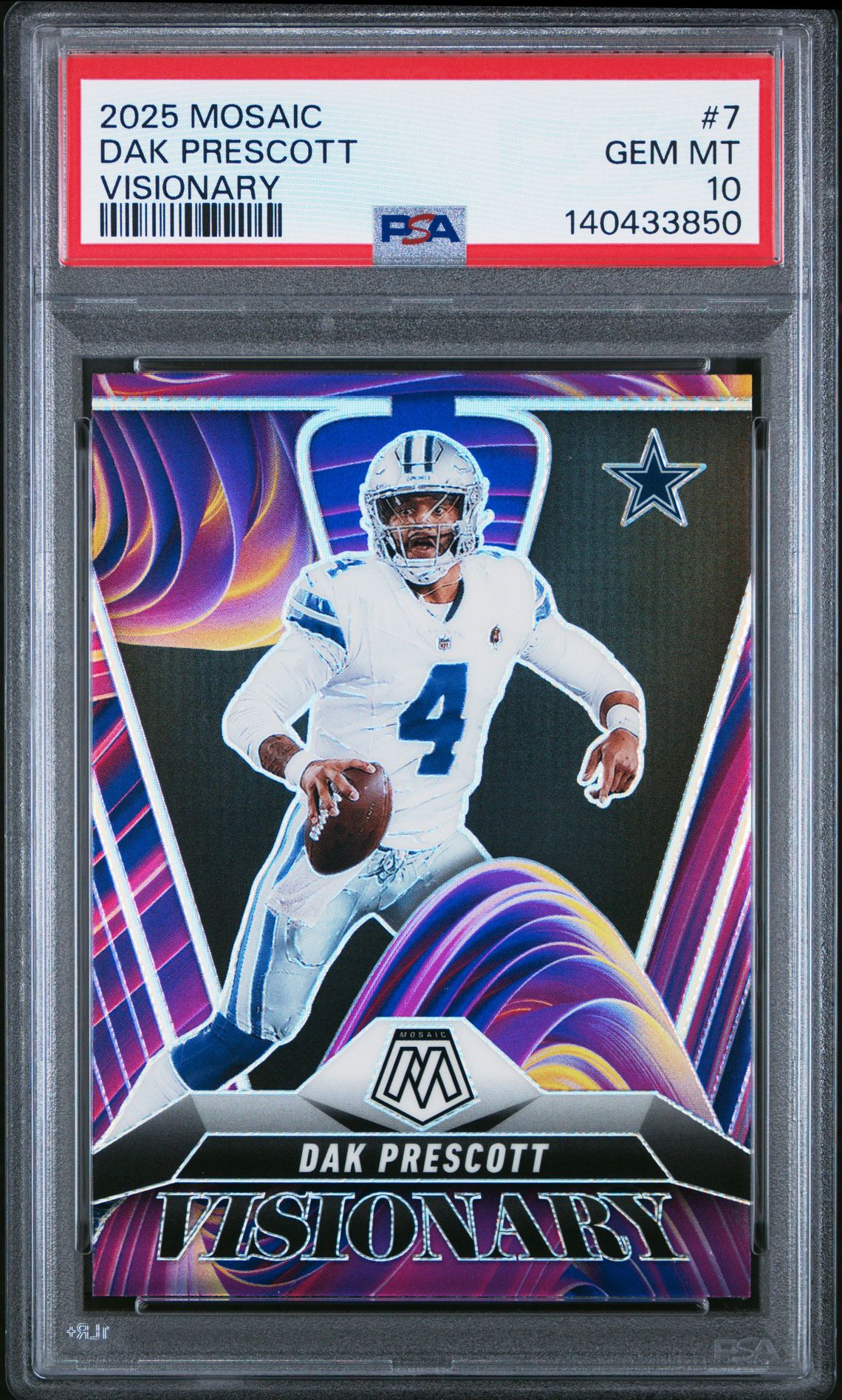 2025 Panini Mosaic Visionary Dak Prescott #7 Gem Mt 10 front