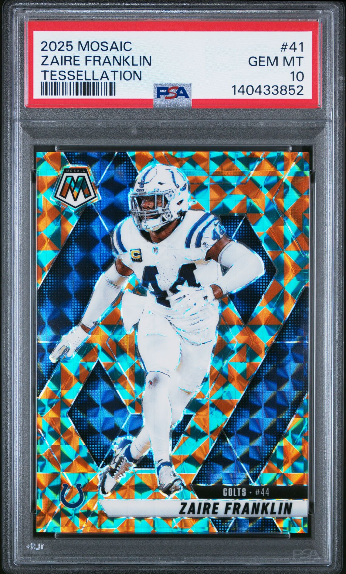 2025 Panini Mosaic Zaire Franklin #41 (Tessellation) Gem Mt 10 front