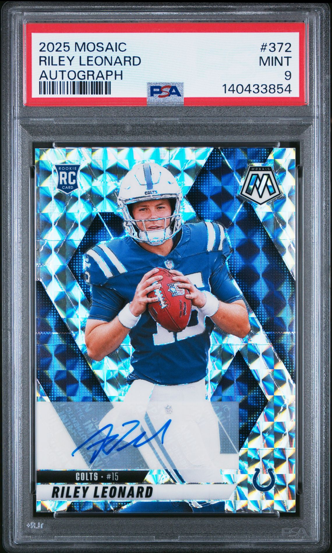 2025 Panini Mosaic Riley Leonard #372 (Autograph) Mint 9 front