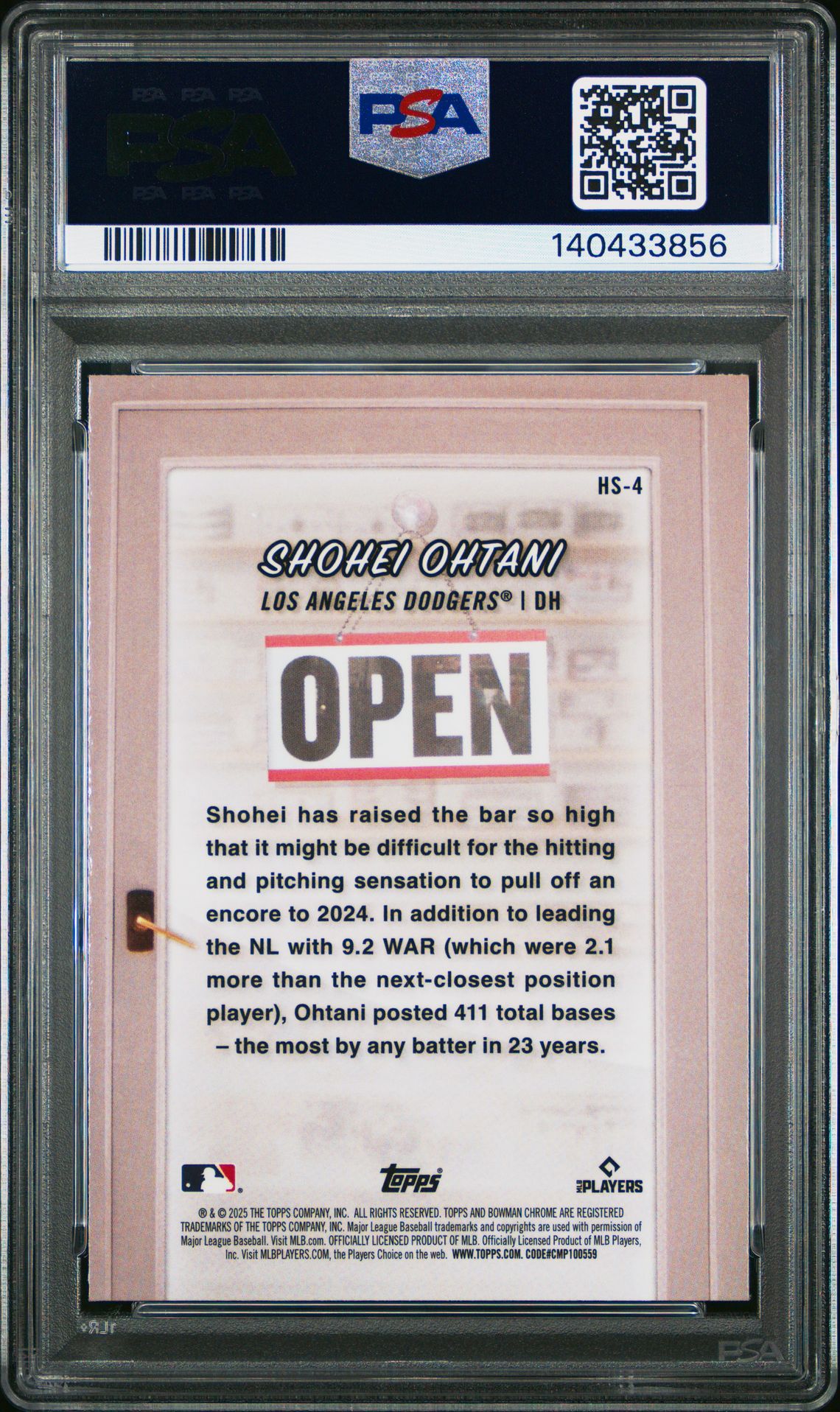 2025 Bowman Hobby Stars Shohei Ohtani #Hs4 Gem Mt 10 back