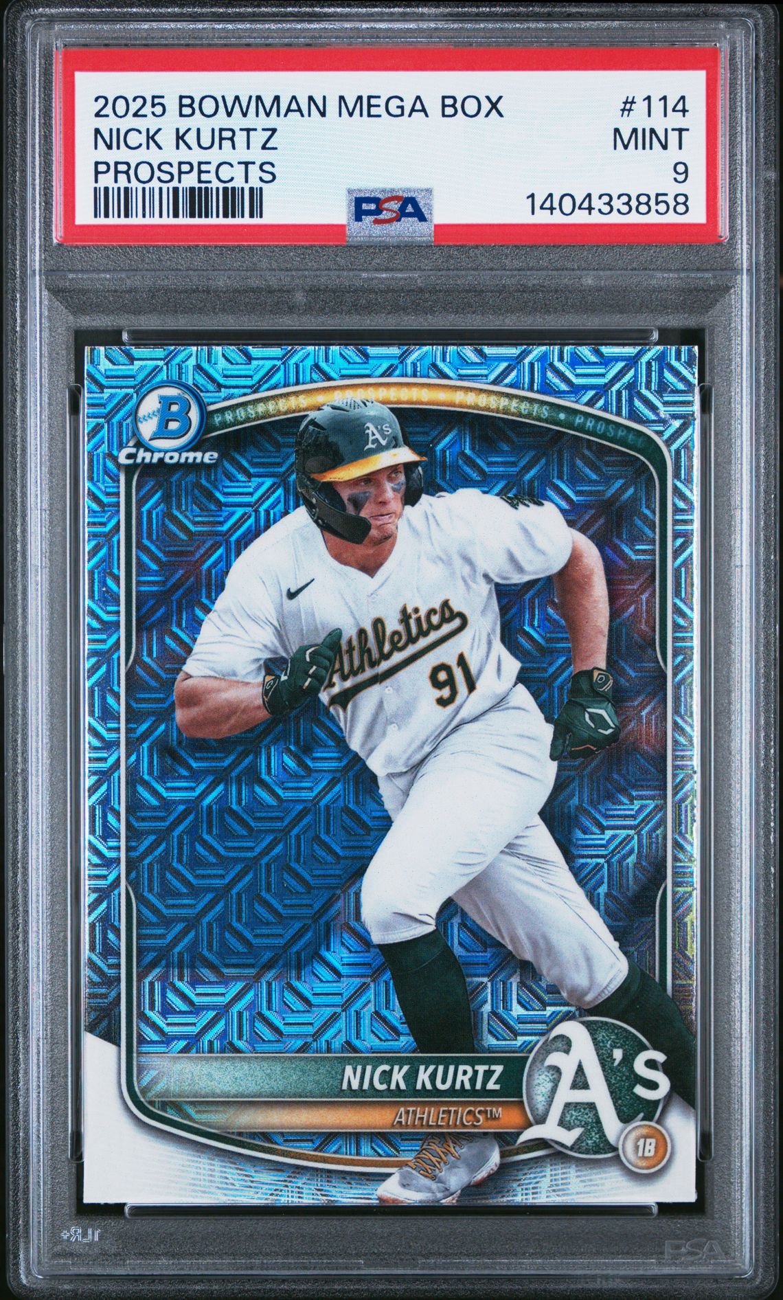 2025 Bowman Mega Box Chrome Prospects Nick Kurtz #114 Mint 9 front