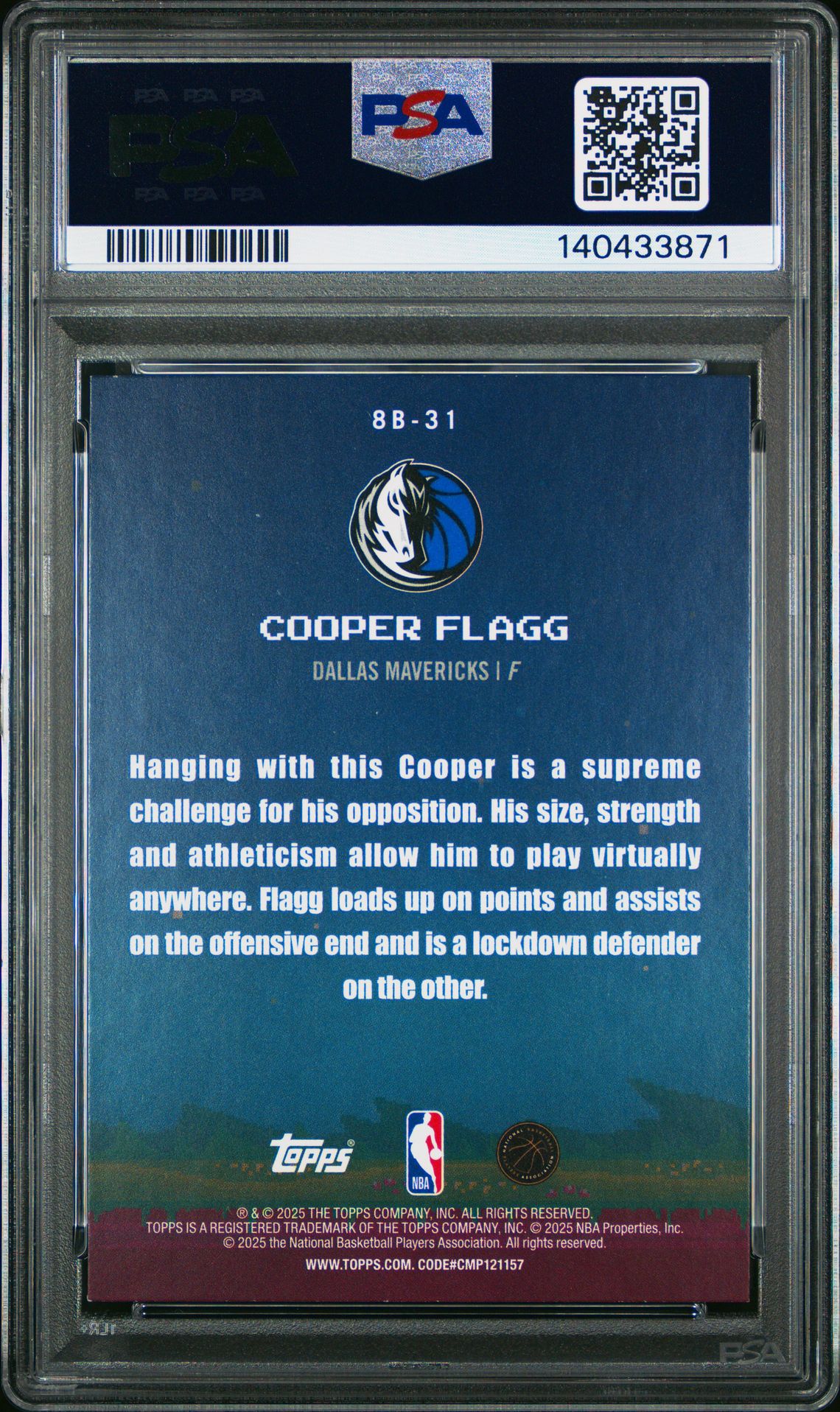 2025 Topps 8 Bit Ballers Cooper Flagg #8B-31 (8 Bit Ballers-Holo Foil) Nm-Mt 8 back