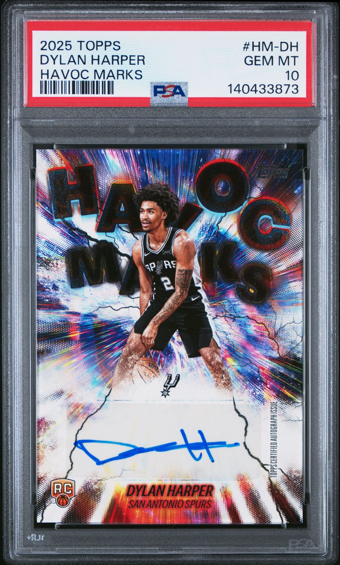 2025 Topps Havoc Marks Dylan Harper #Hm-Dh Gem Mt 10 front