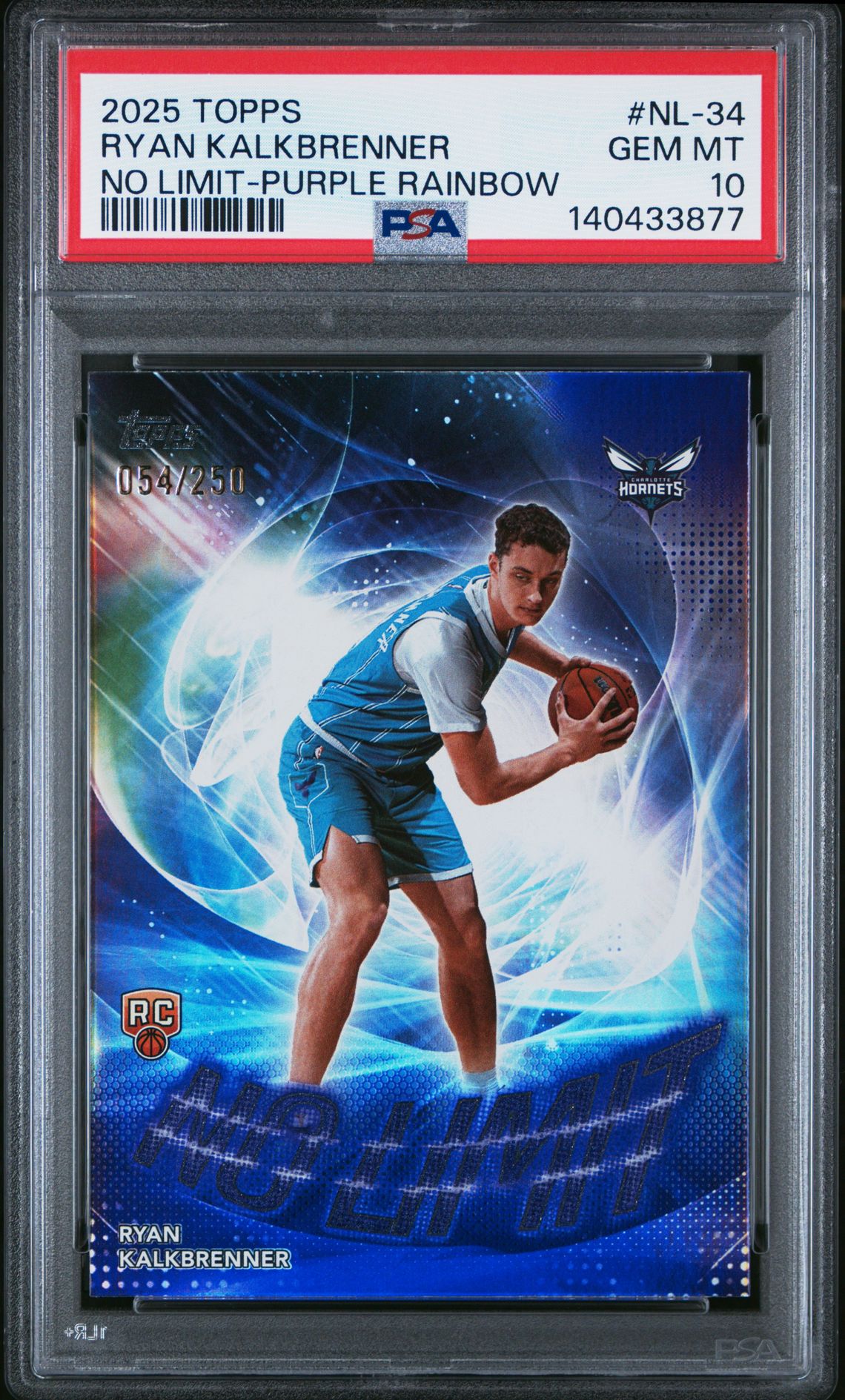 2025 Topps No Limit Ryan Kalkbrenner #Nl-34 (No Limit-Purple Rainbow) Gem Mt 10 front