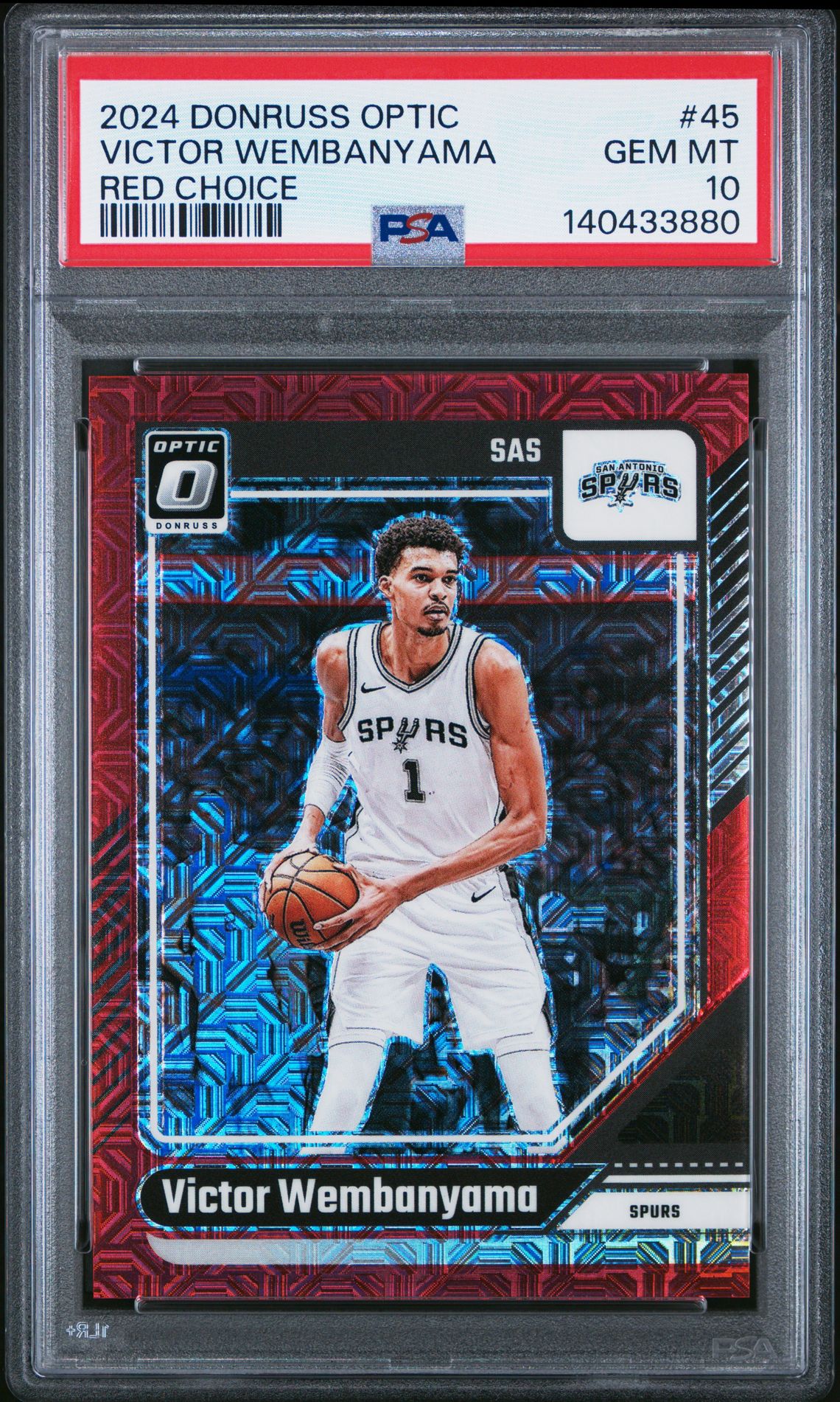 2024 Panini Donruss Optic Victor Wembanyama #45 (Red Choice) Gem Mt 10 front