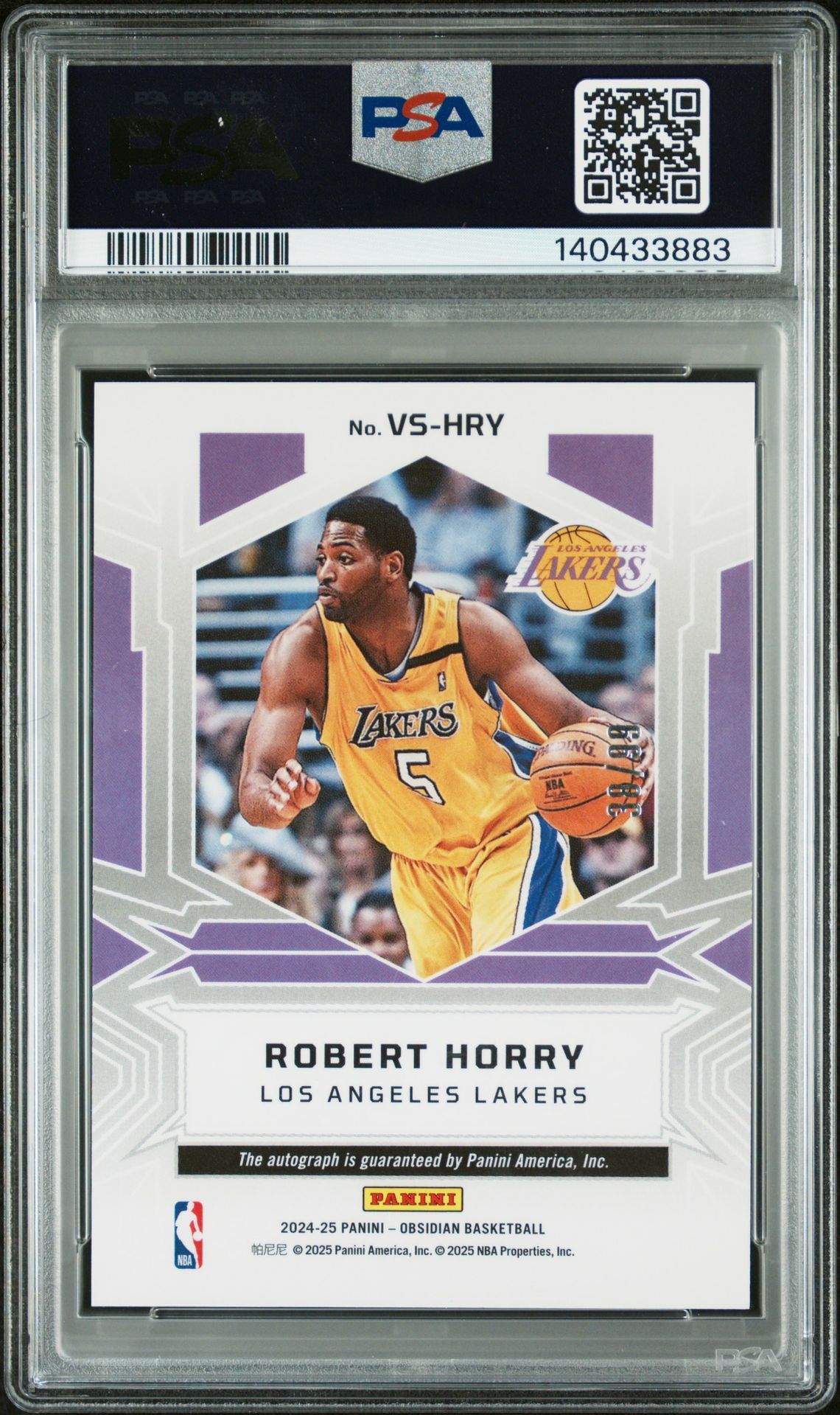 2024 Panini Obsidian Volcanic Signatures Robert Horry #Vs-Hry (Volcanic Sig-Ee Orange Flood) Mint 9 back