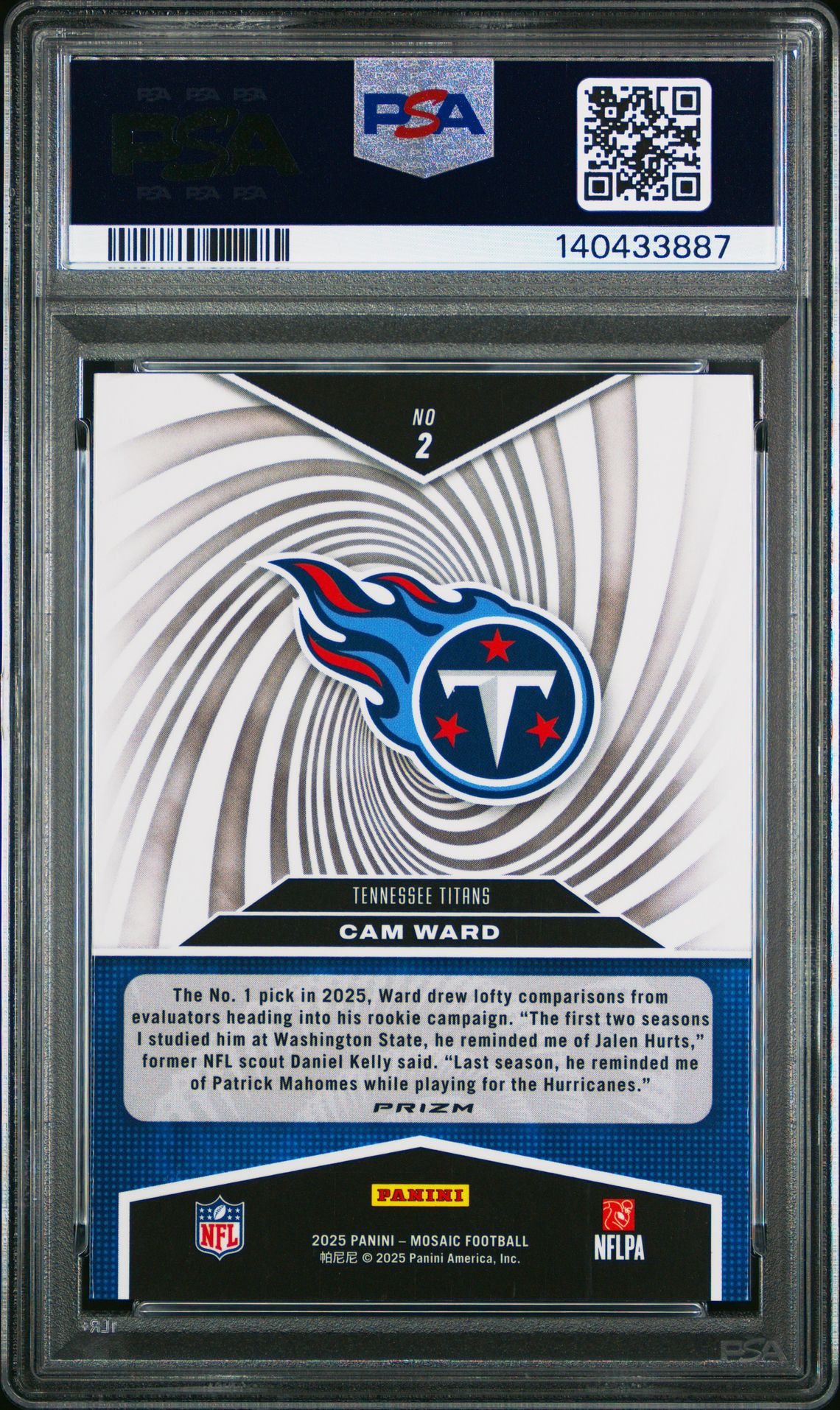 2025 Panini Mosaic Storm Cam Ward #2 (Storm-Mosaic) Mint 9 back