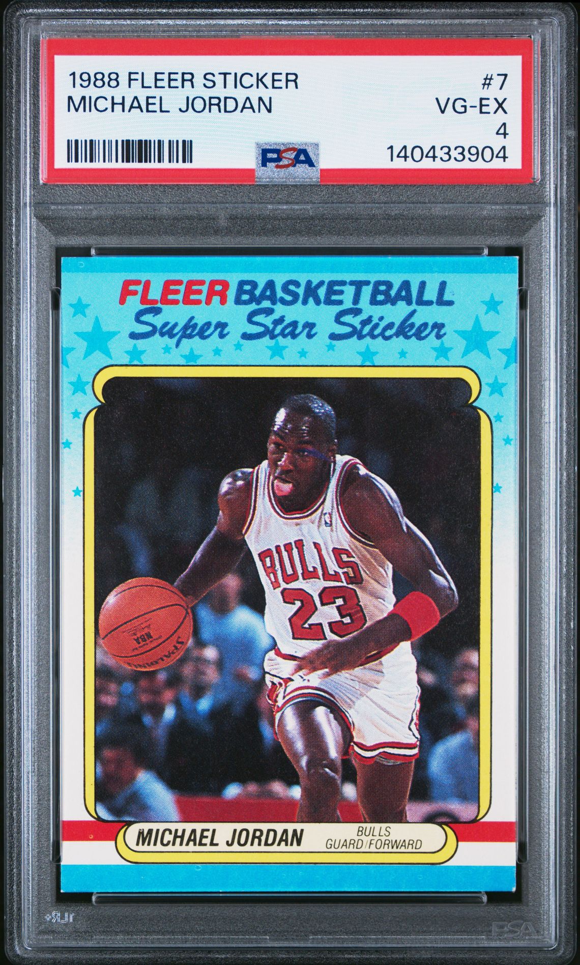 1988 Fleer Sticker Michael Jordan #7 Vg-Ex 4 front