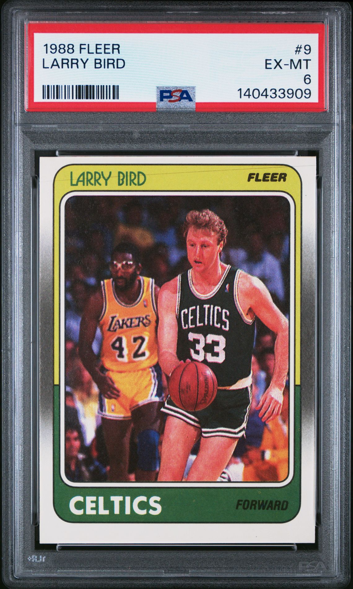 1988 Fleer Larry Bird #9 Ex-Mt 6 front