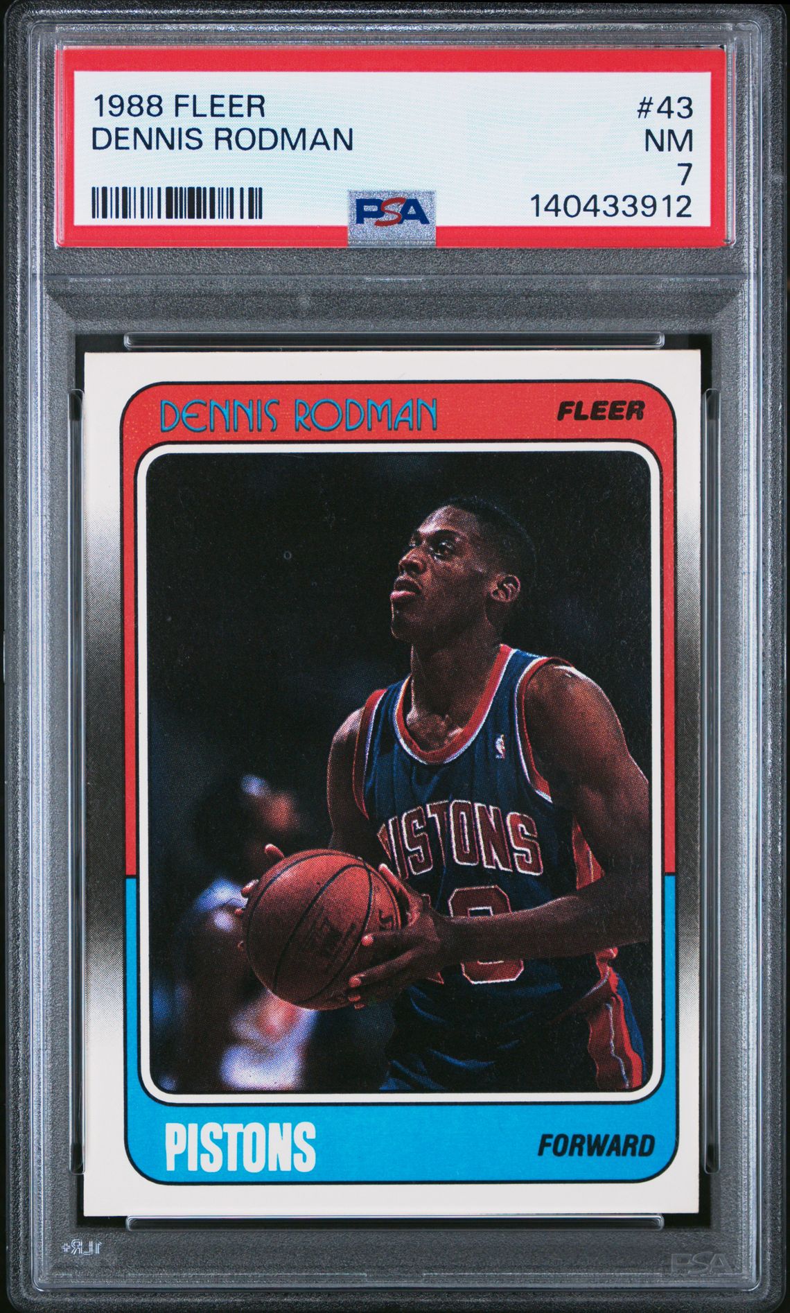 1988 Fleer Dennis Rodman #43 Nm 7 front