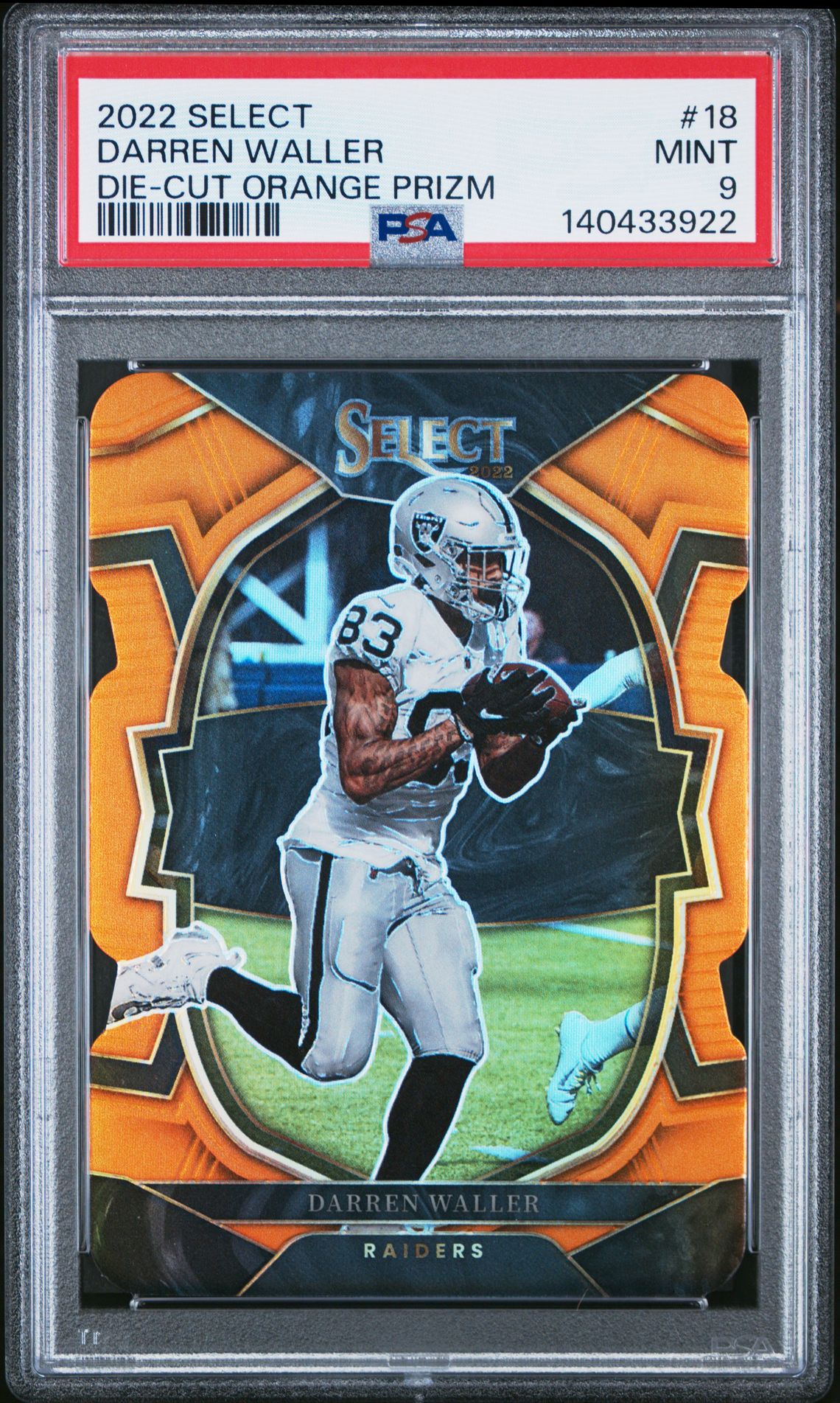 2022 Panini Select Darren Waller #18 (Die-Cut Orange Prizm) Mint 9 front