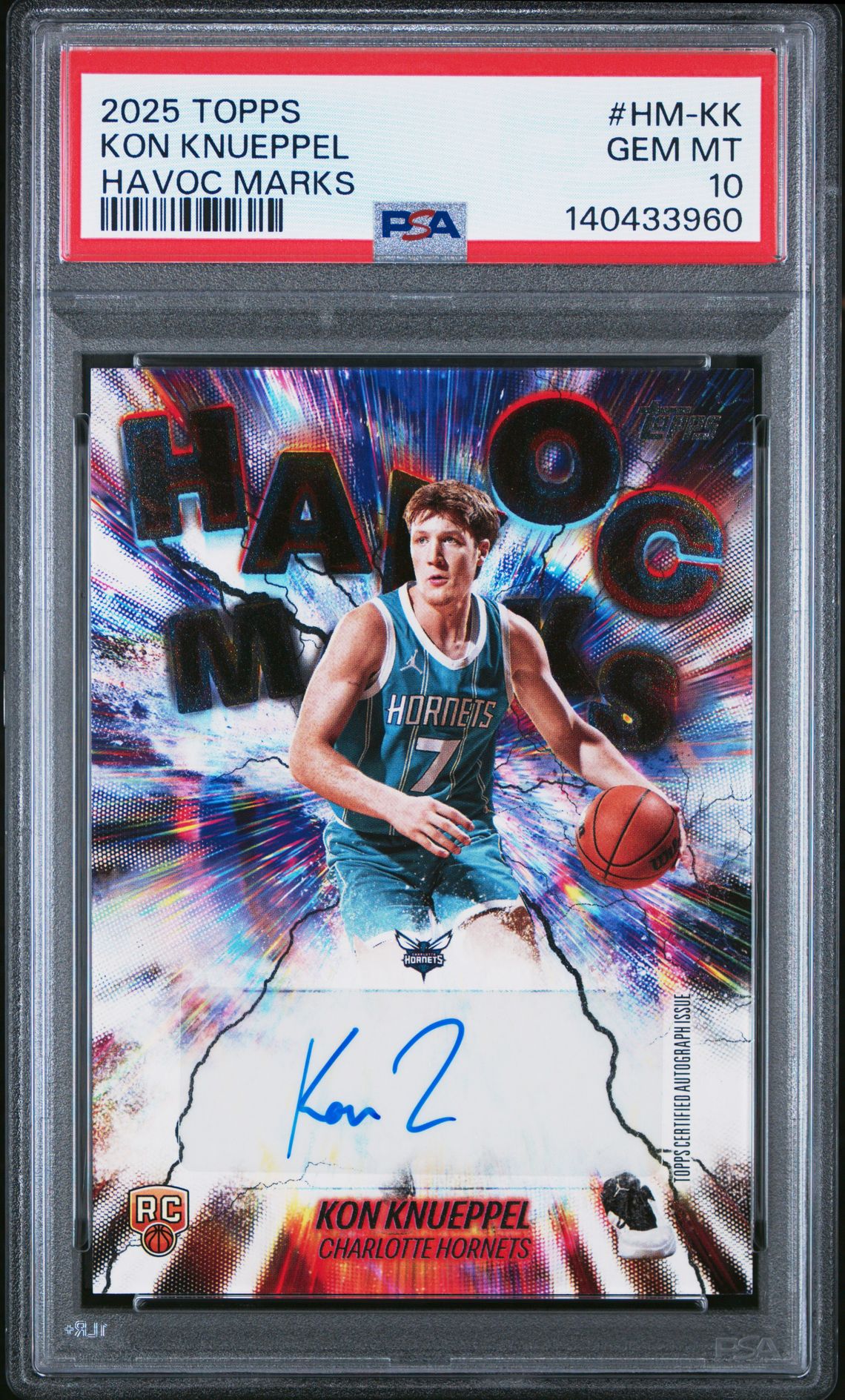 2025 Topps Havoc Marks Kon Knueppel #Hm-Kk Gem Mt 10 front