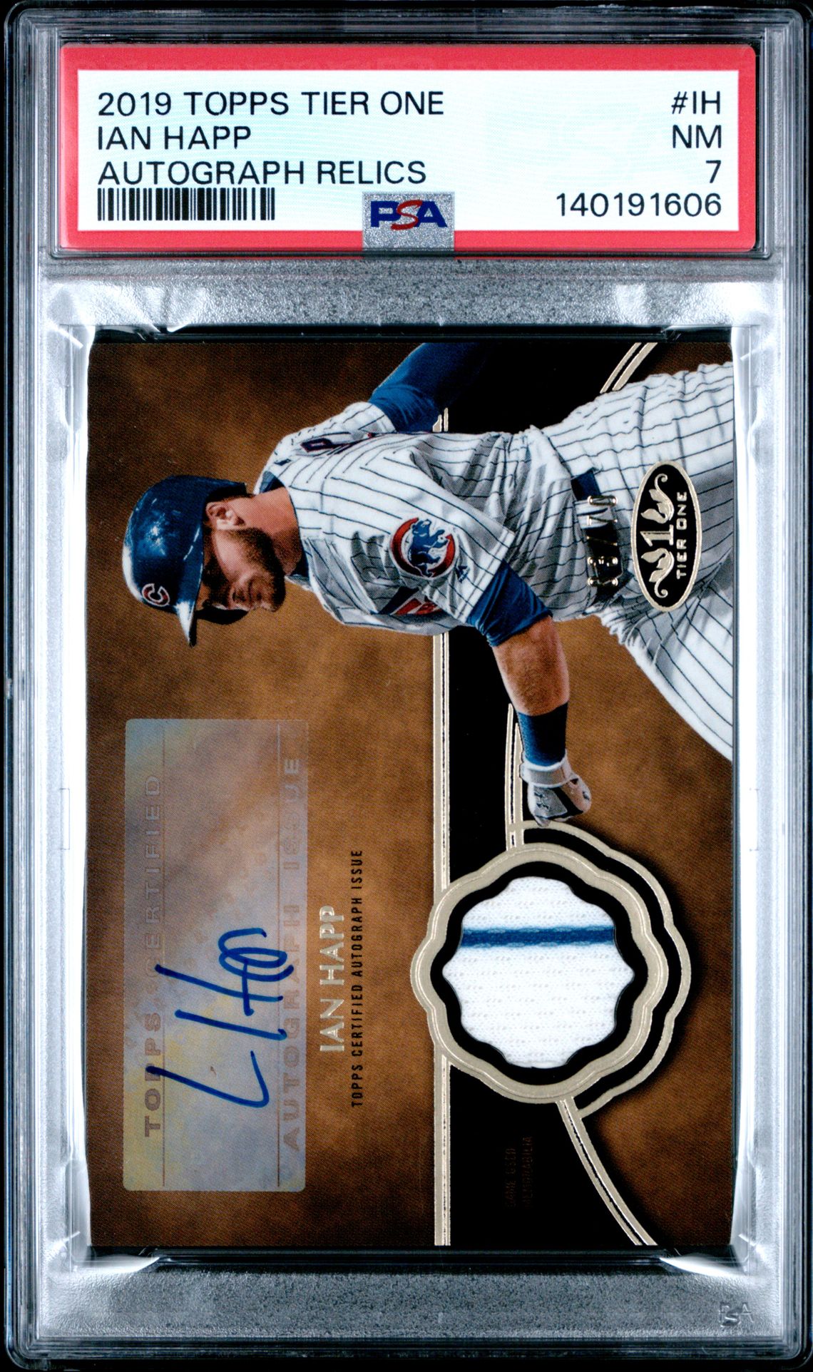 2019 Topps Tier One Autograph Relics Ian Happ #Ih (Autograph Relics) Nm 7 front