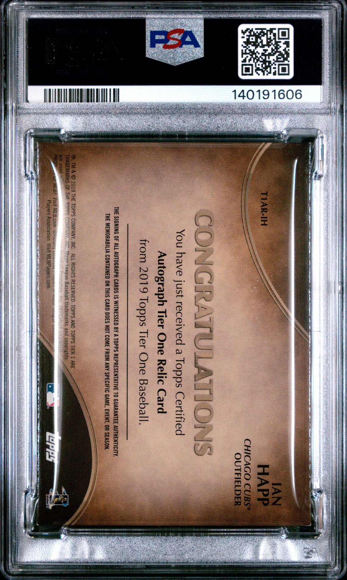 2019 Topps Tier One Autograph Relics Ian Happ #Ih (Autograph Relics) Nm 7 back