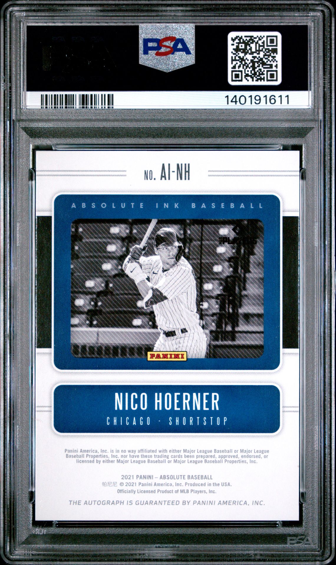 2021 Panini Absolute Absolute Ink Nico Hoerner #Ai-Nh Ex-Mt 6 back