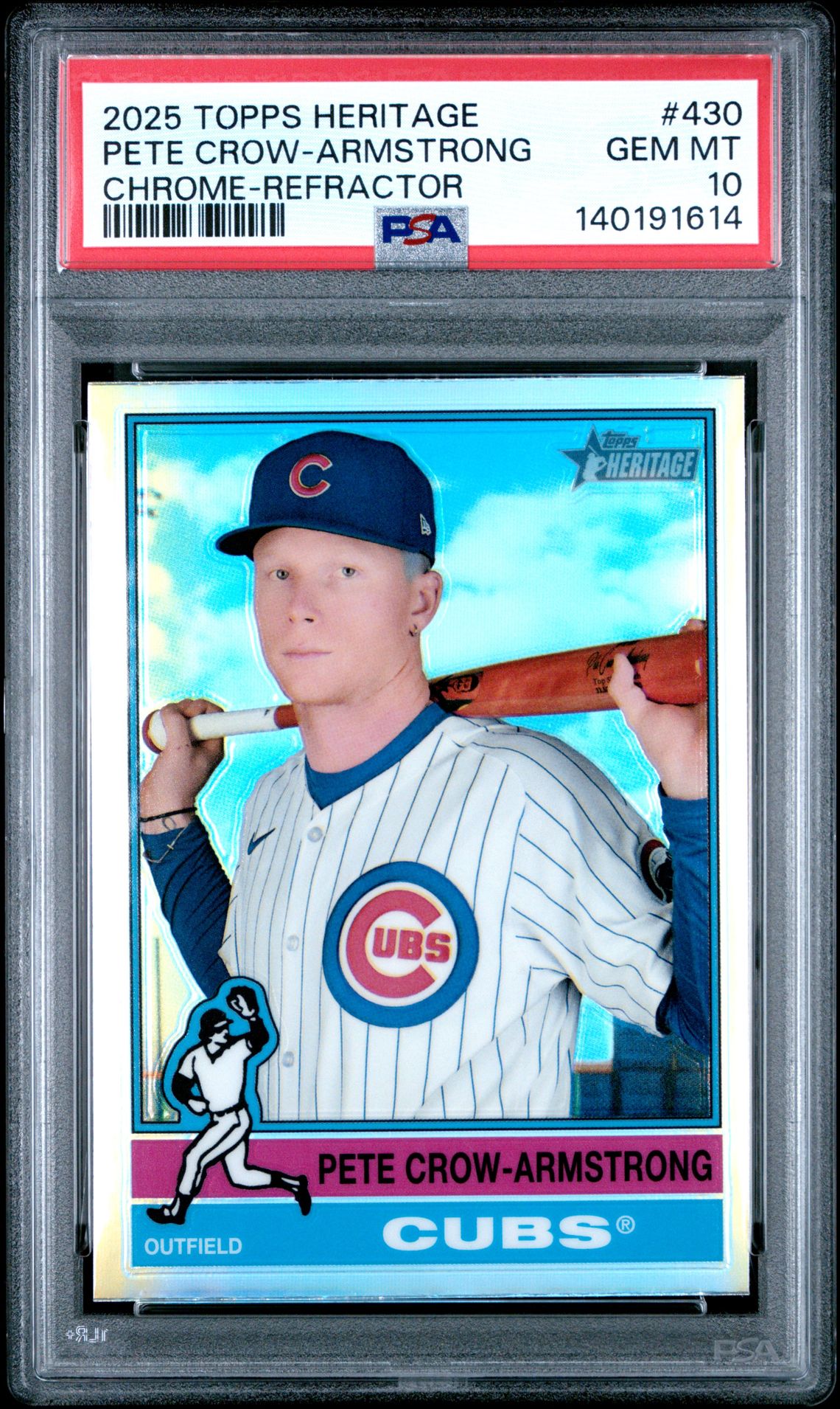 2025 Topps Heritage Pete Crow-Armstrong #430 (Chrome-Refractor) Gem Mt 10 front