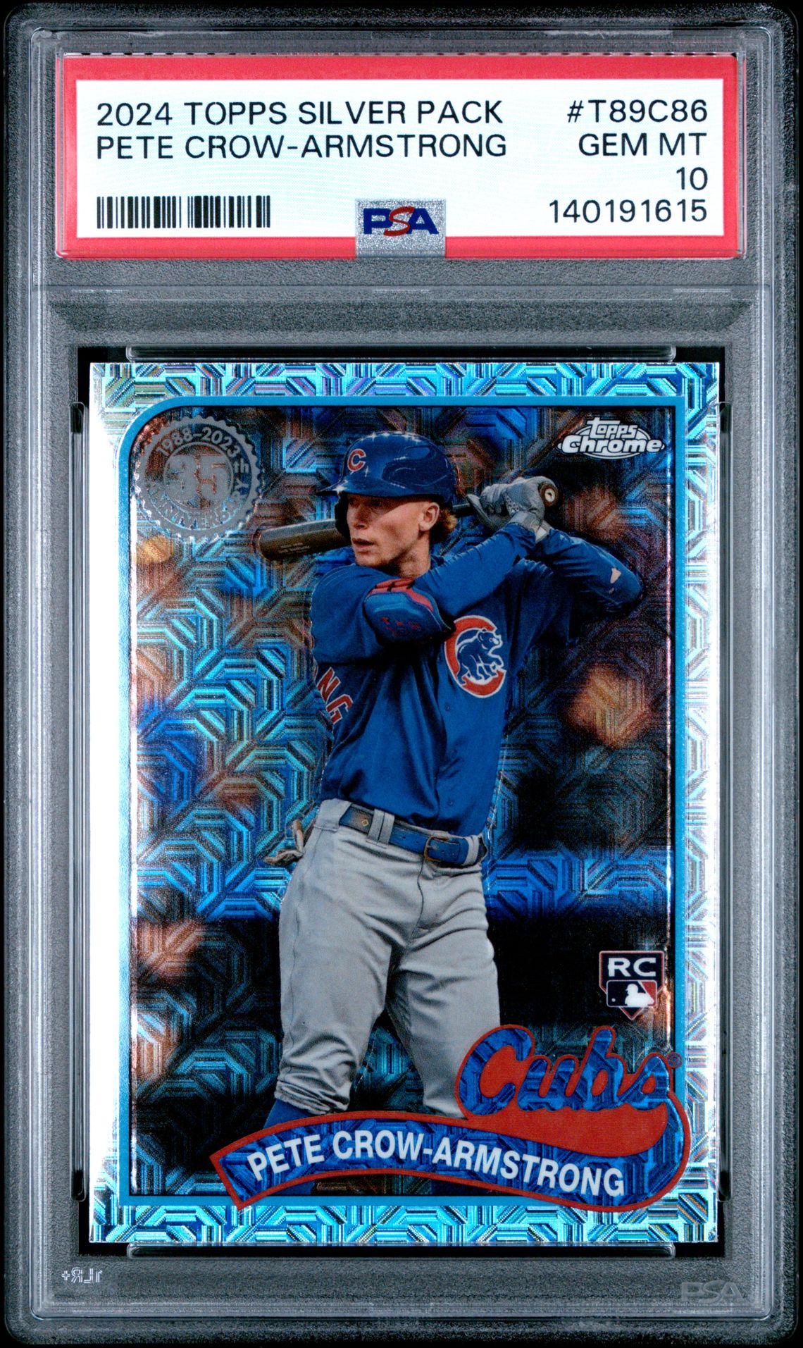 2024 Topps Silver Pack 1989 Chrome Promo Pete Crow-Armstrong #T89C86 Gem Mt 10 front