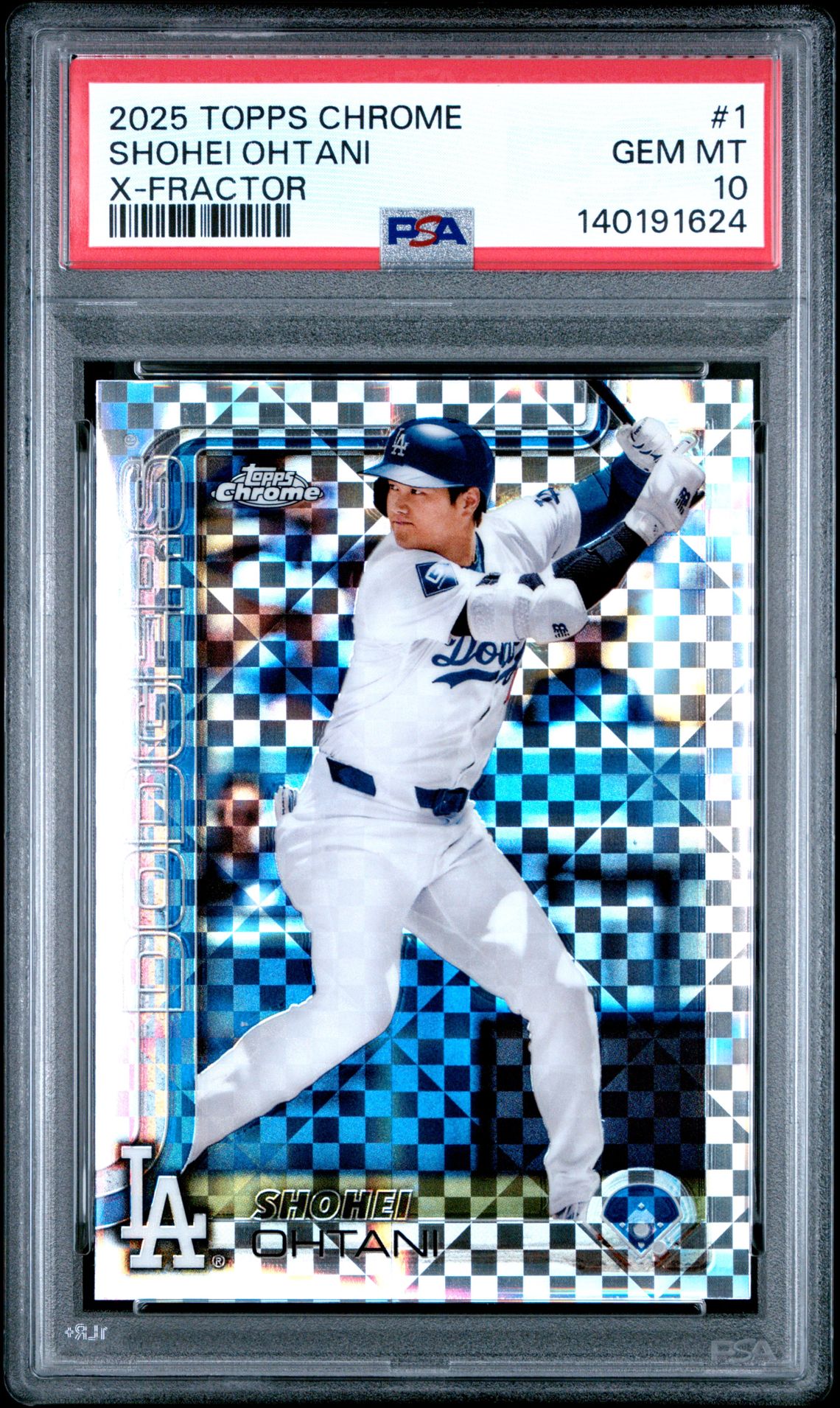 2025 Topps Chrome Shohei Ohtani #1 (X-Fractor) Gem Mt 10 front