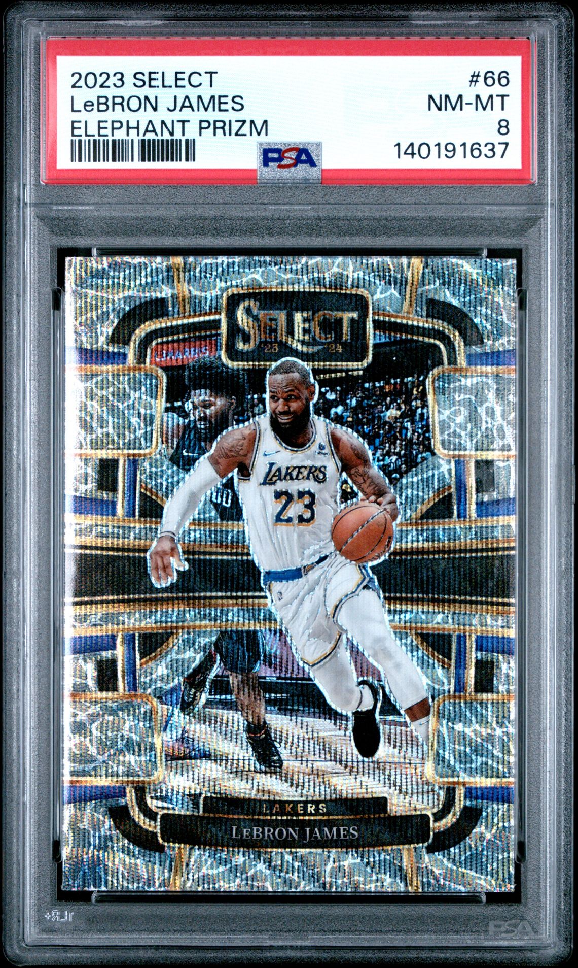 2023 Panini Select Lebron James #66 (Elephant Prizm) Nm-Mt 8 front