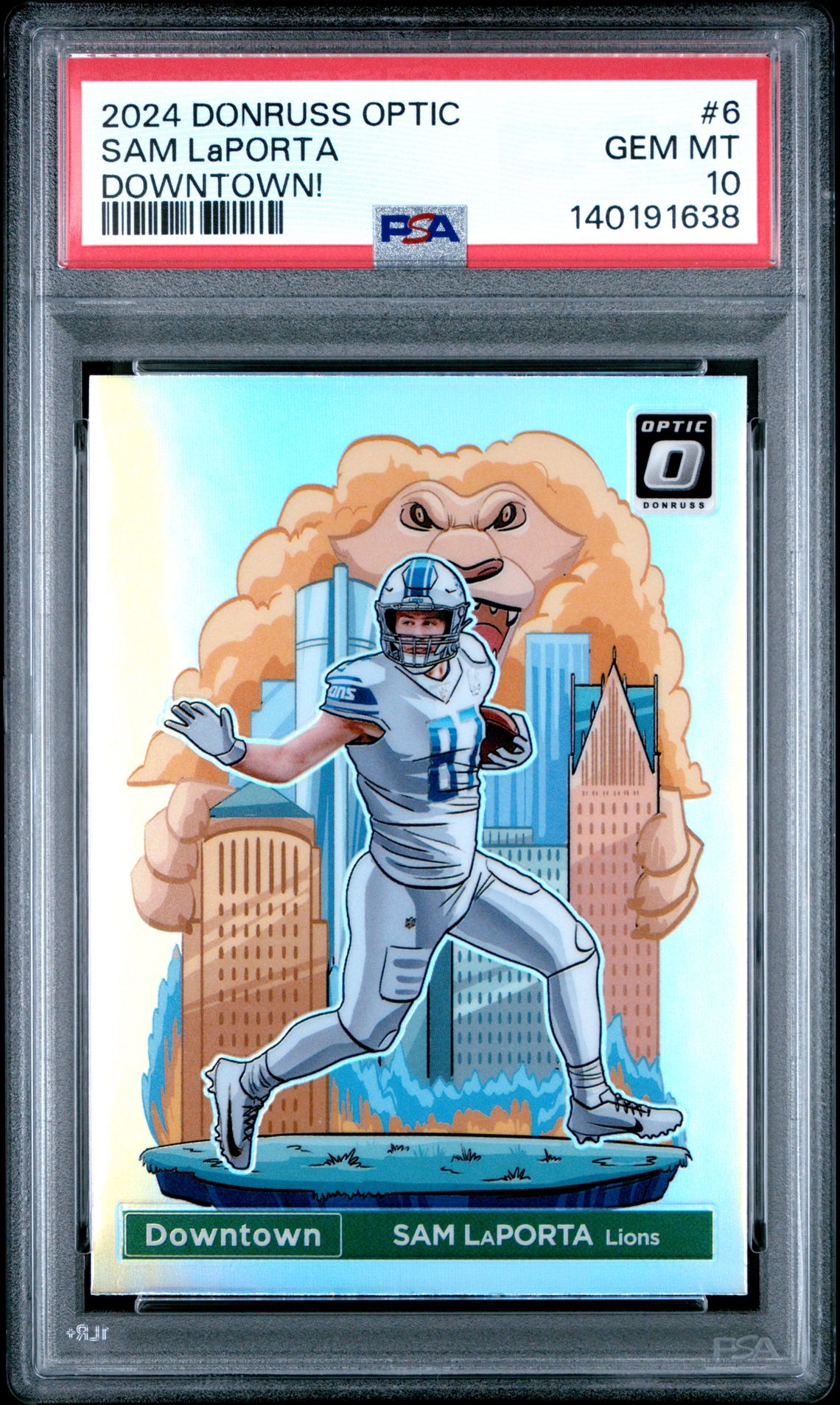 2024 Panini Donruss Optic Downtown! Sam Laporta #6 Gem Mt 10 front