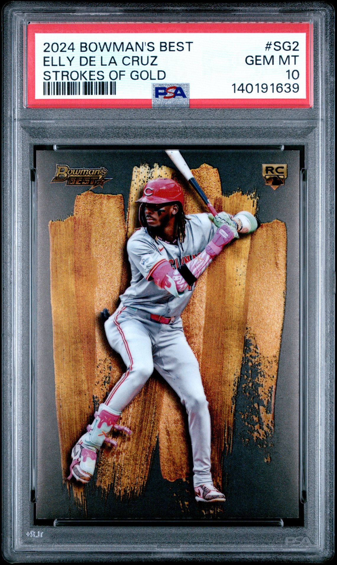 2024 Bowman's Best Strokes Of Gold Elly De La Cruz #Sg2 Gem Mt 10 front