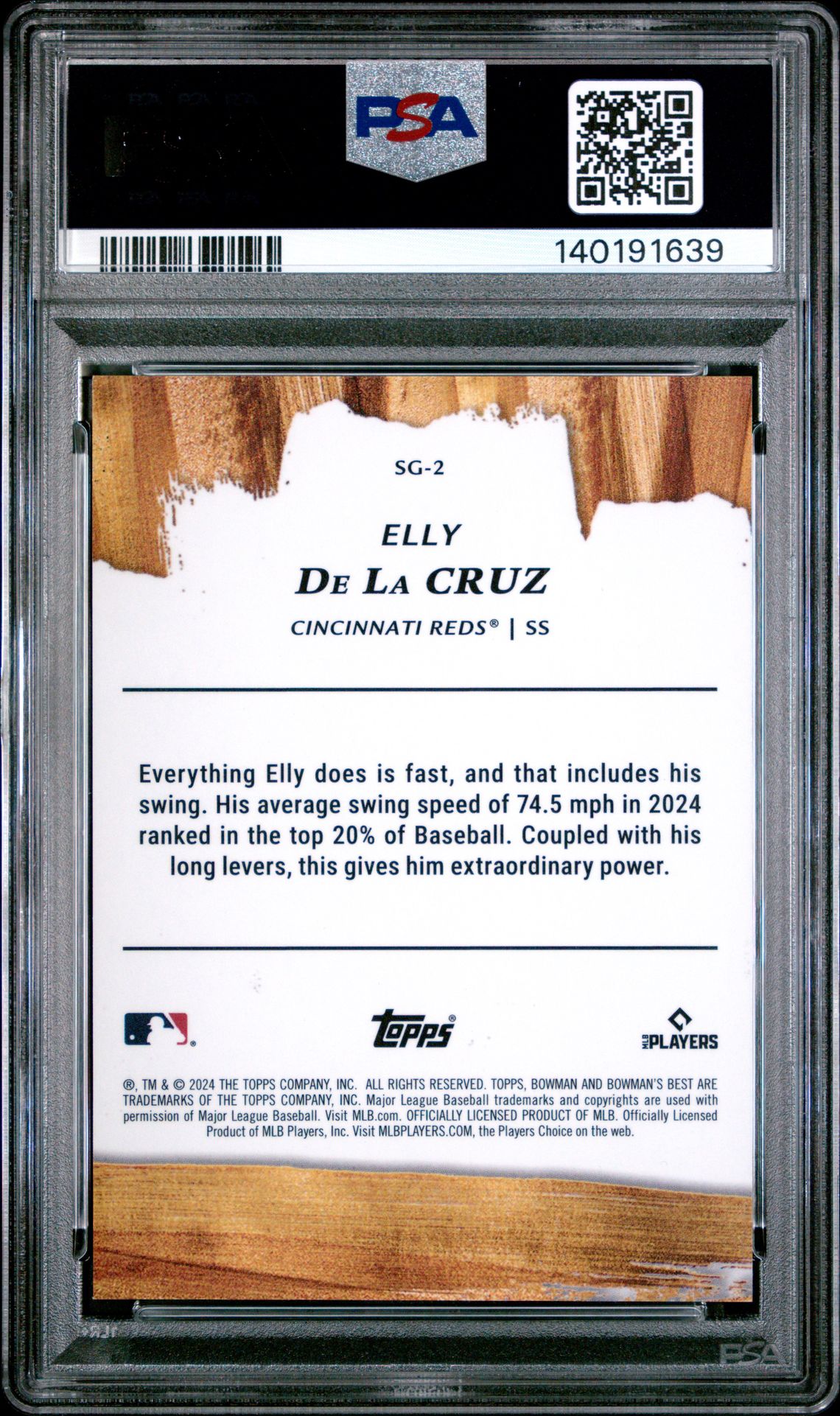 2024 Bowman's Best Strokes Of Gold Elly De La Cruz #Sg2 Gem Mt 10 back