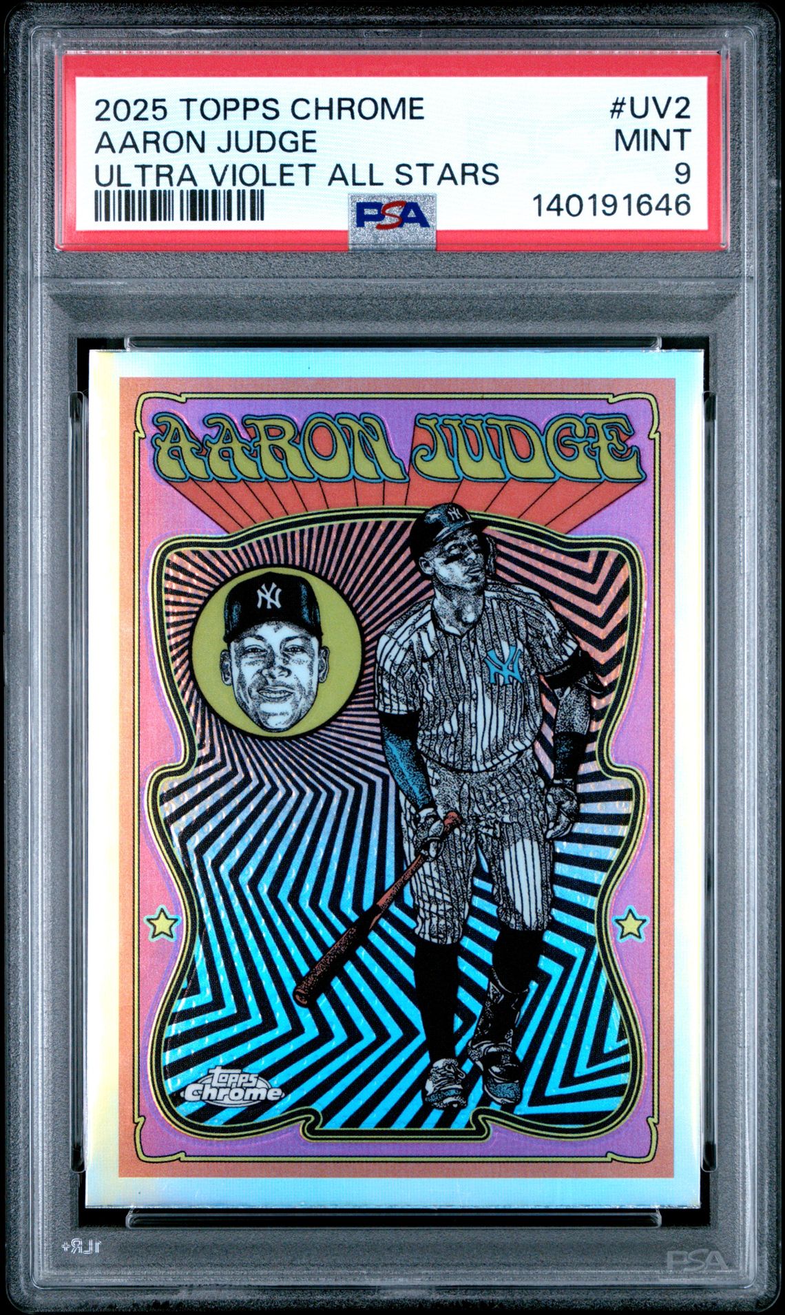 2025 Topps Chrome Ultra Violet All Stars Aaron Judge #Uv2 Mint 9 front