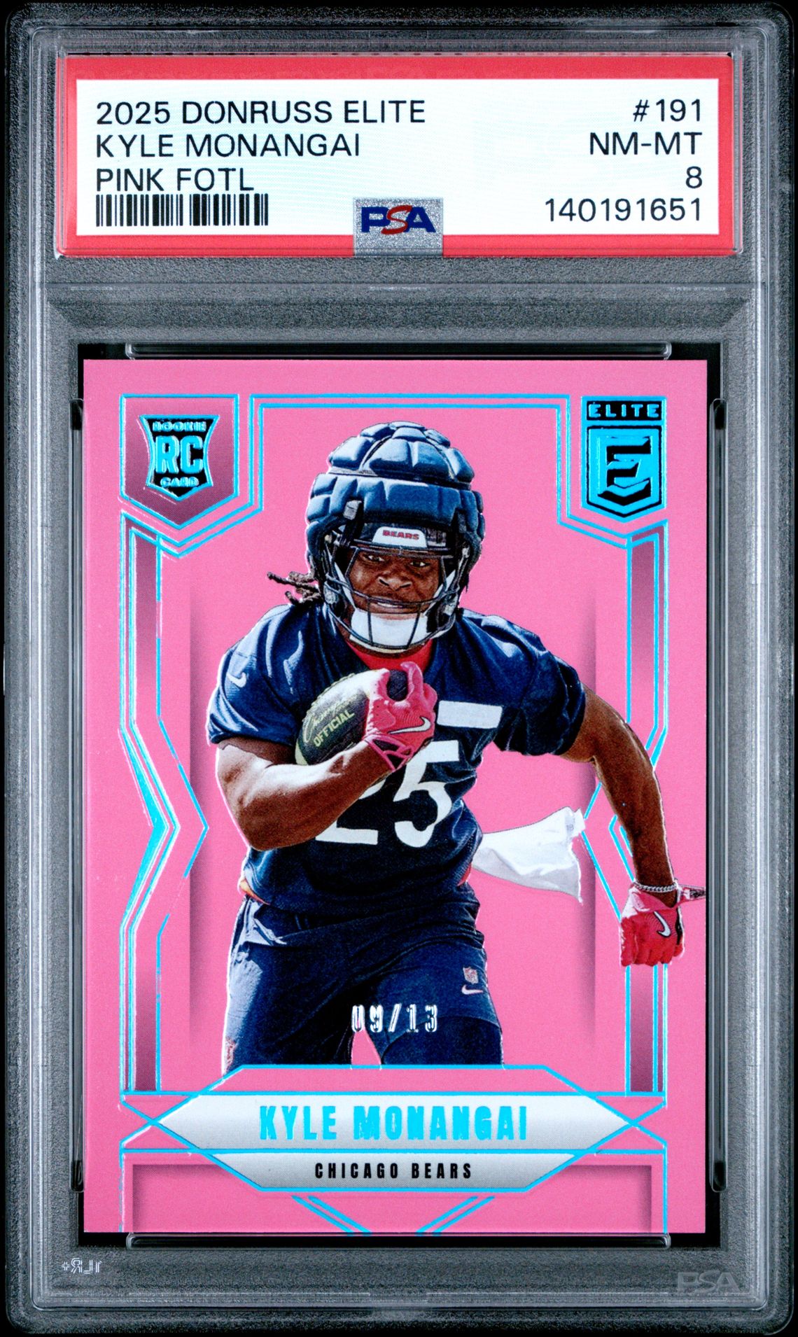 2025 Panini Donruss Elite Kyle Monangai #191 (Pink Fotl) Nm-Mt 8 front