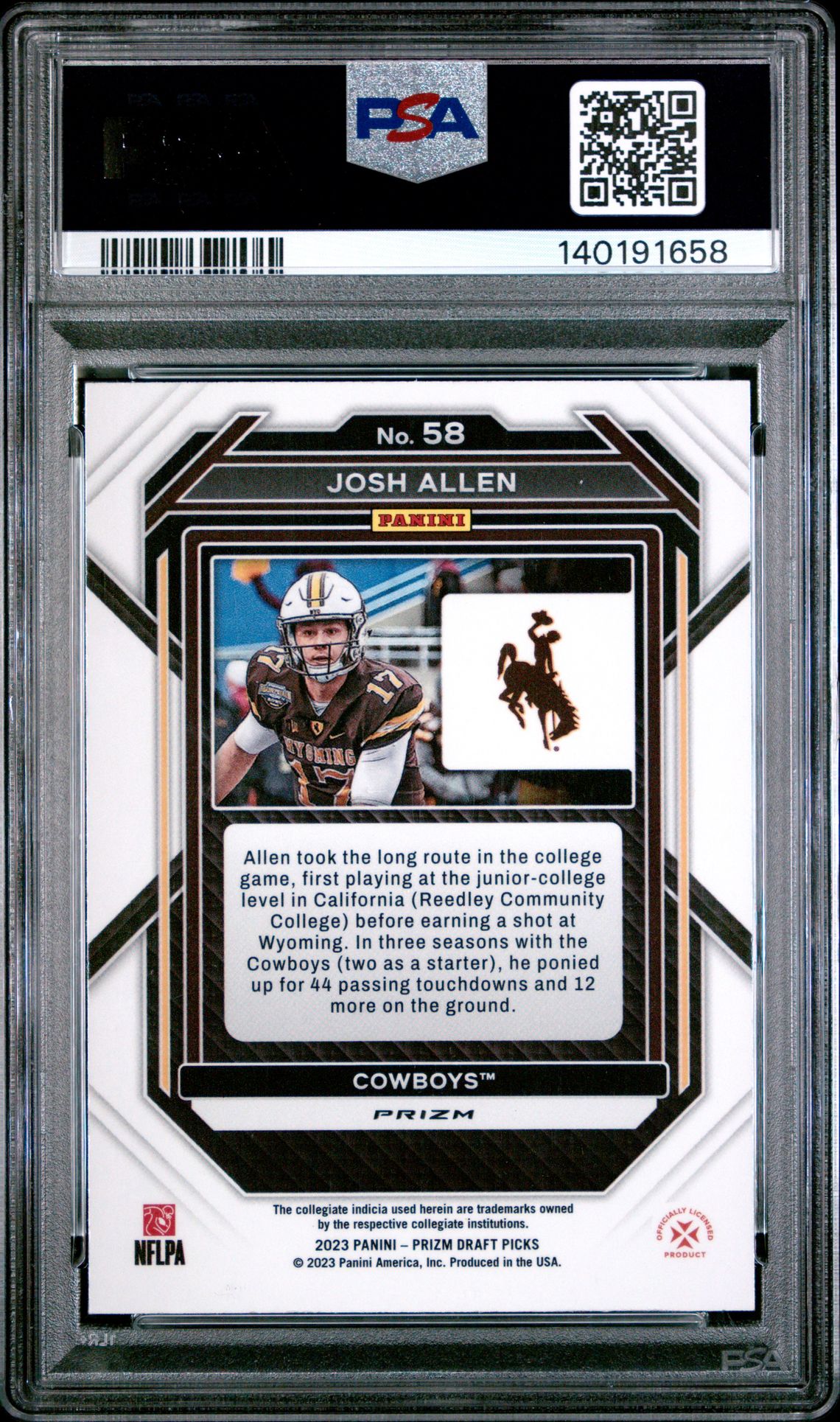 2023 Panini Prizm Draft Picks Josh Allen #58 (Red Ice) Mint 9 back