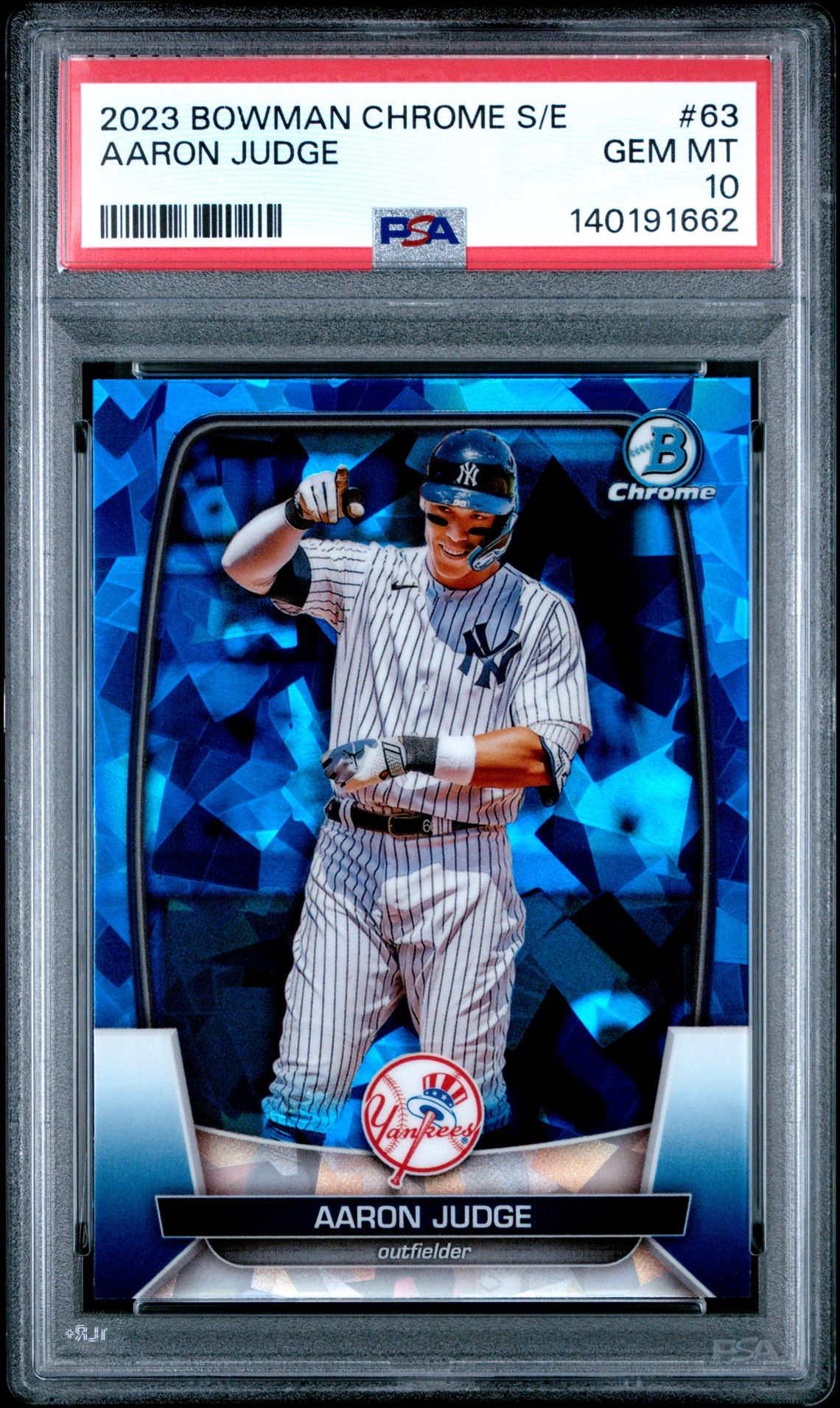 2023 Bowman Chrome Sapphire Edition Aaron Judge #63 Gem Mt 10 front