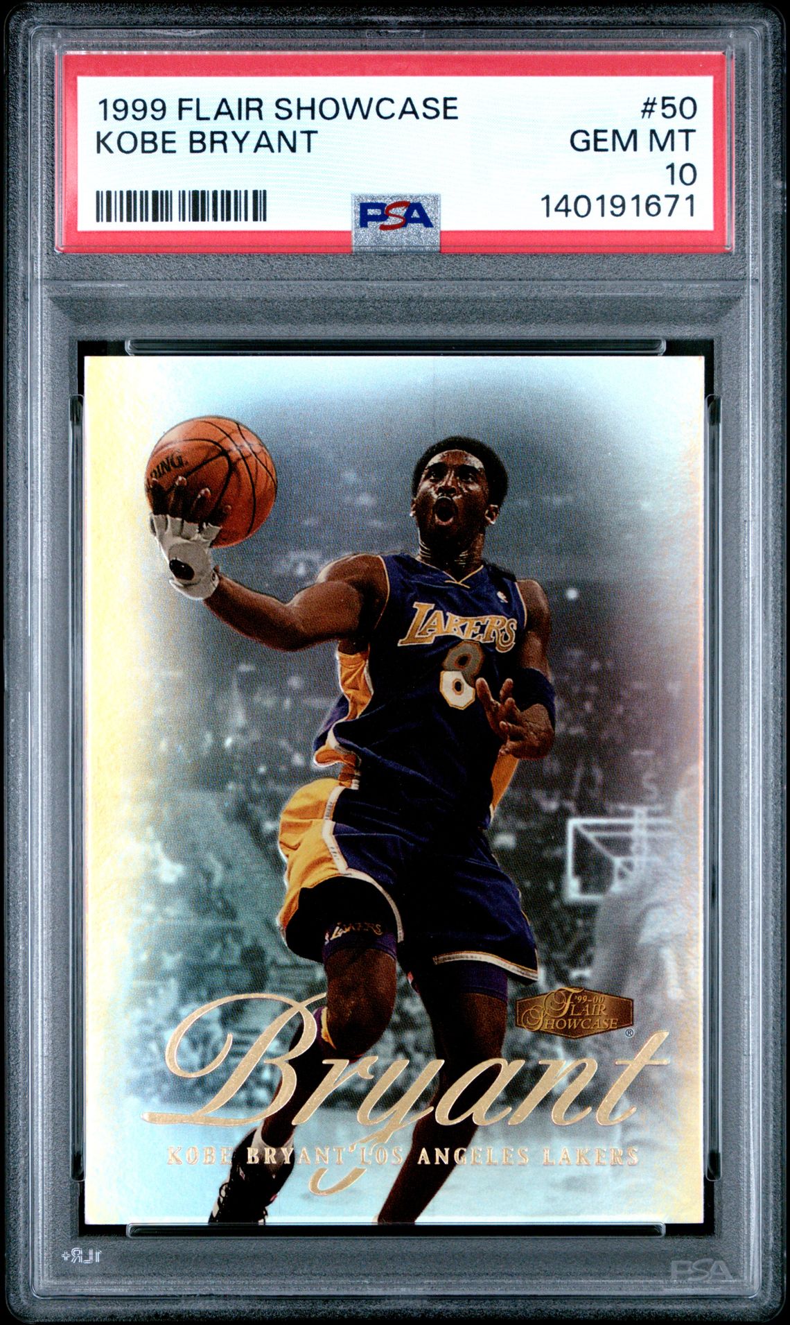 1999 Flair Showcase Kobe Bryant #50 Gem Mt 10 front