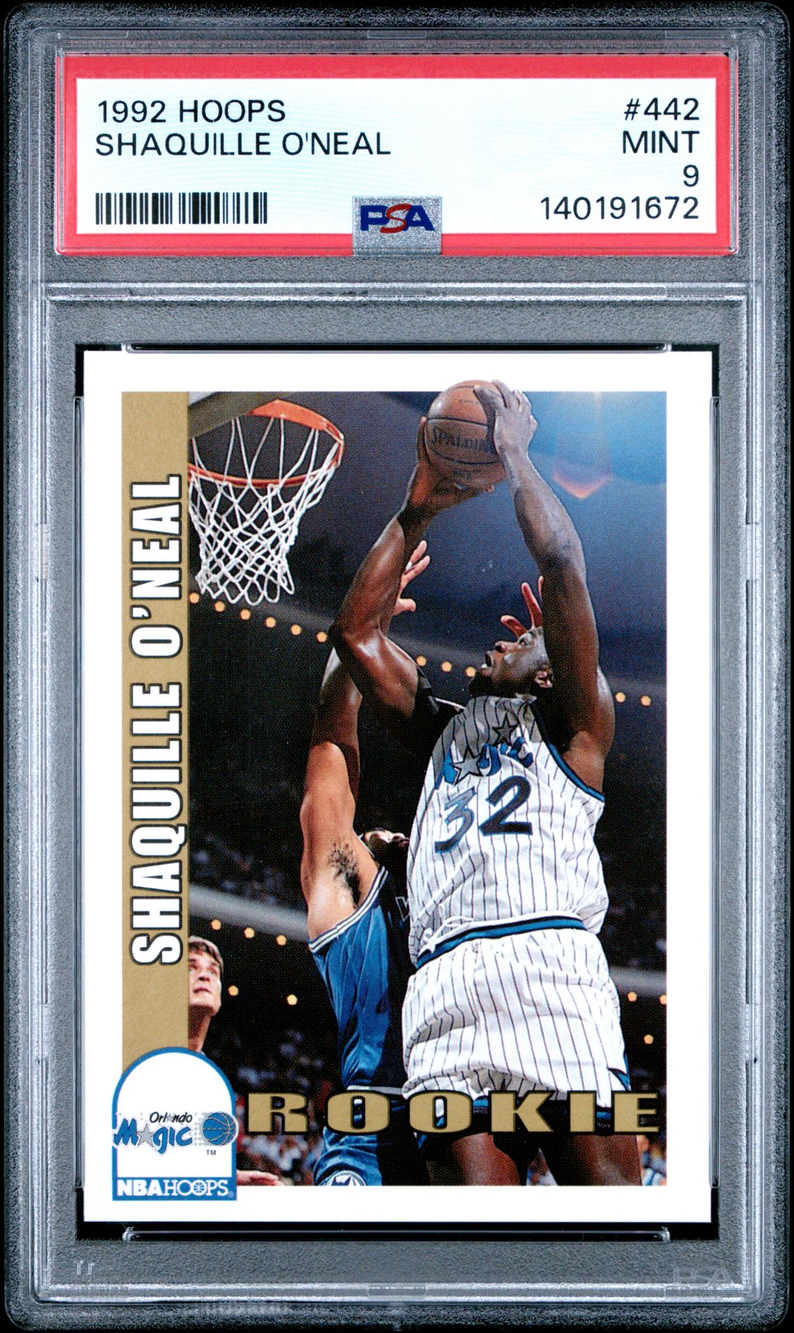 1992 Hoops Shaquille O'neal #442 Mint 9 front