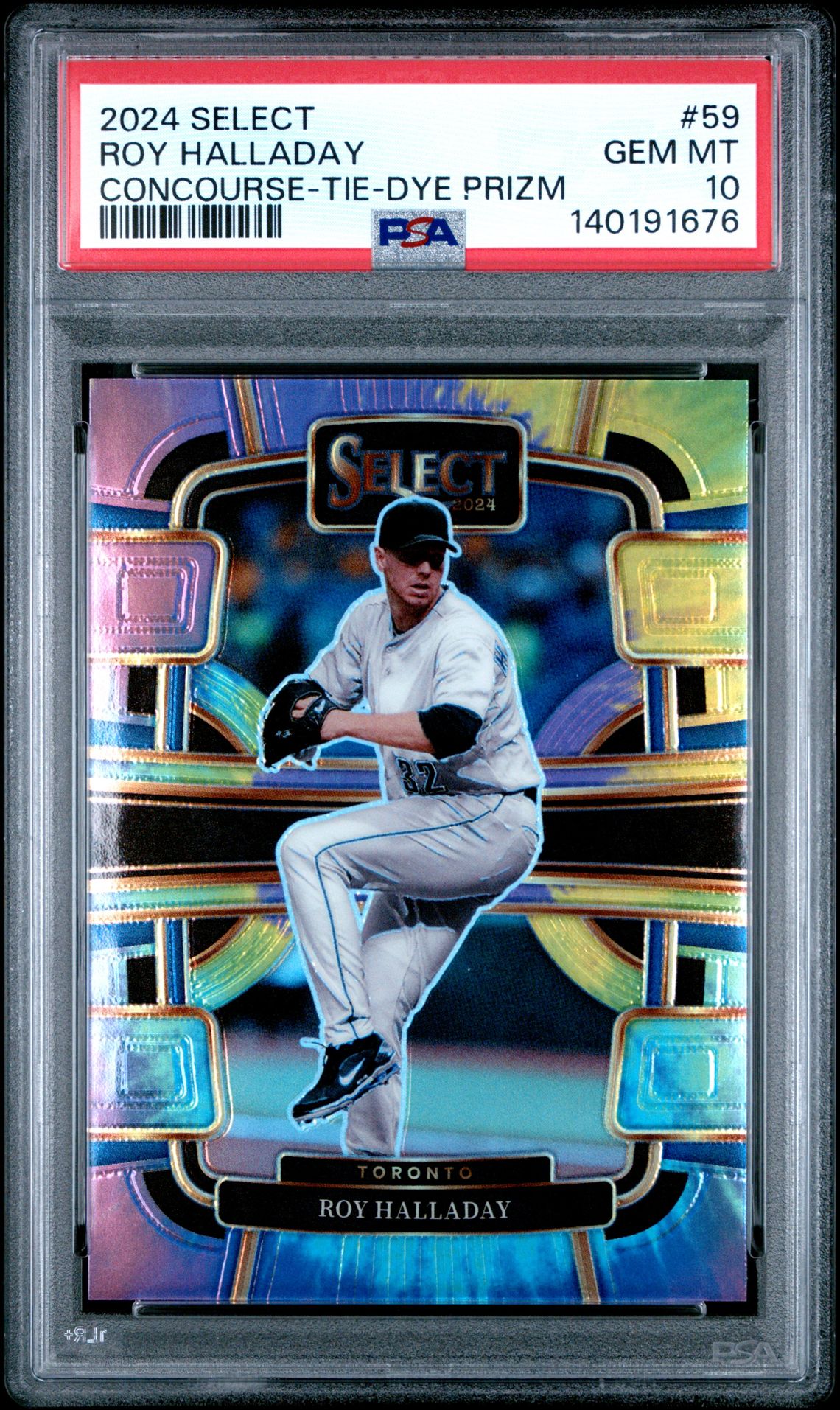 2024 Panini Select Concourse Roy Halladay #59 (Concourse-Tie-Dye Prizm) Gem Mt 10 front