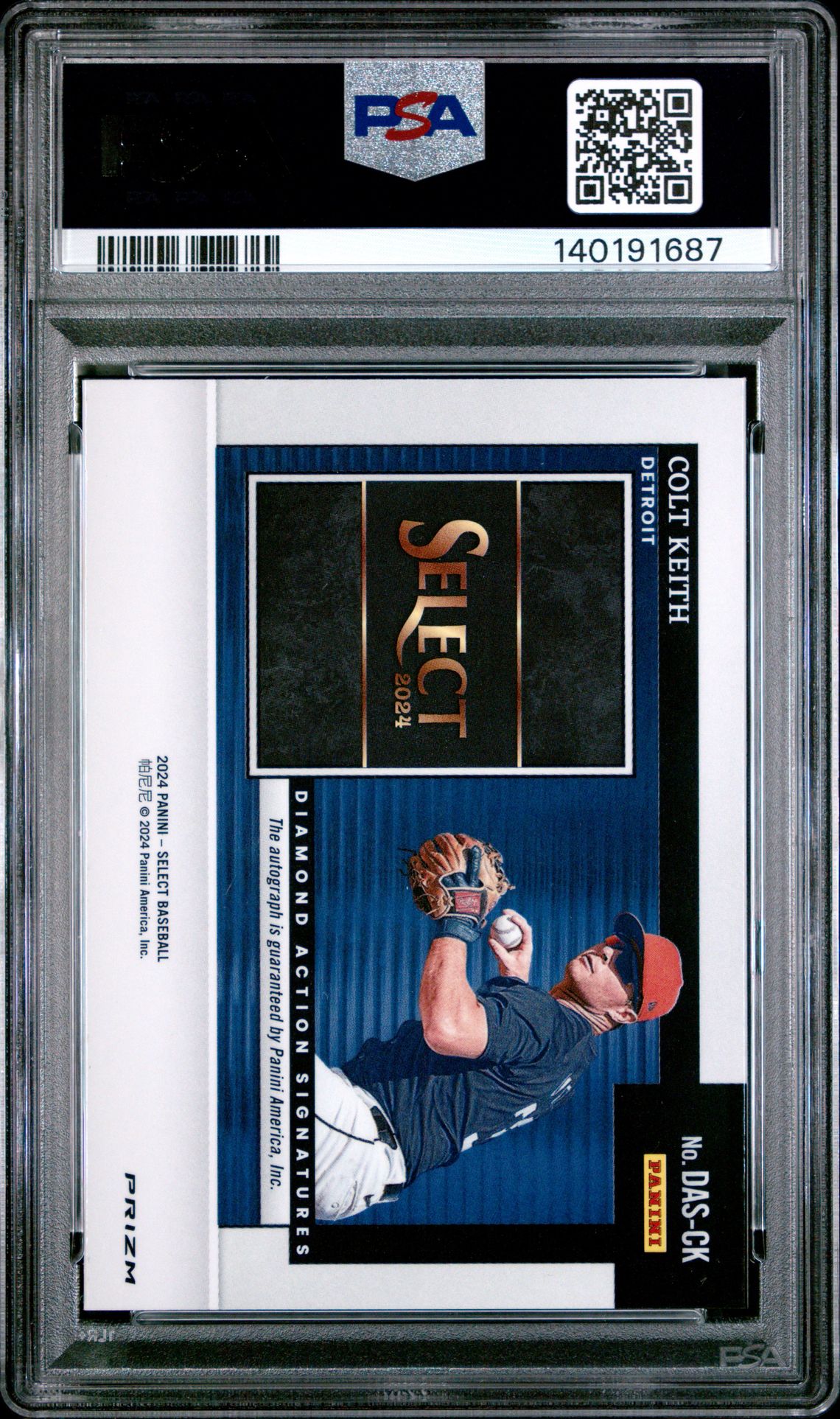 2024 Panini Select Diamond Action Signatures Colt Keith #Dasck Gem Mt 10 back