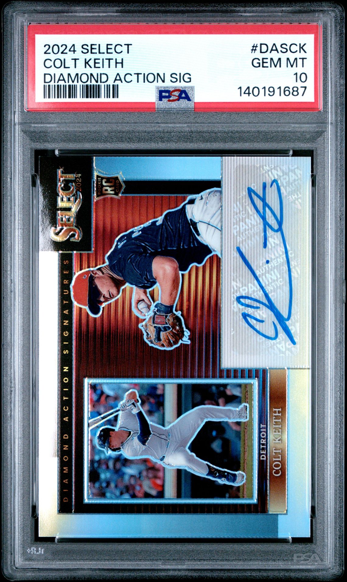 2024 Panini Select Diamond Action Signatures Colt Keith #Dasck Gem Mt 10 front