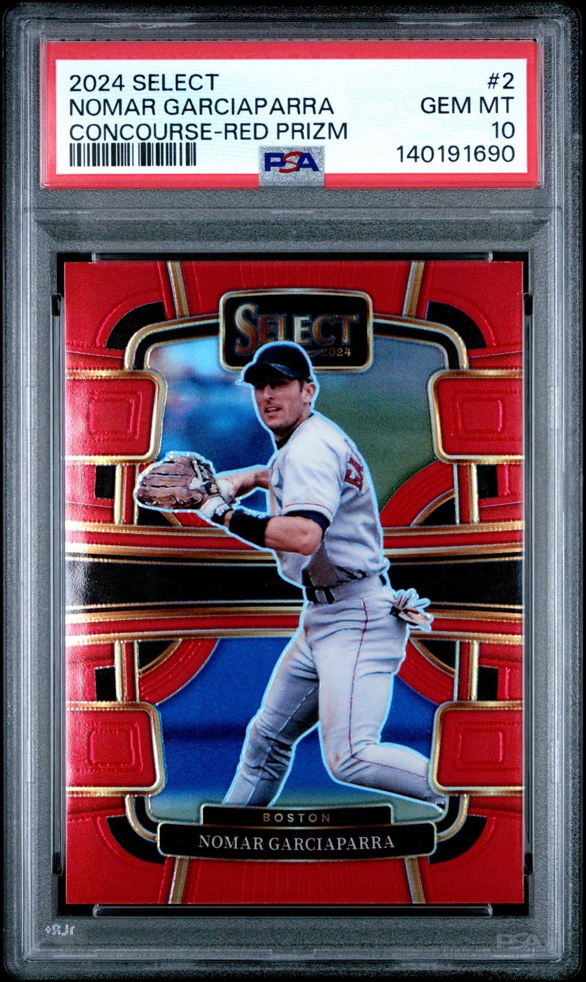 2024 Panini Select Concourse Nomar Garciaparra #2 (Concourse-Red Prizm) Gem Mt 10 front