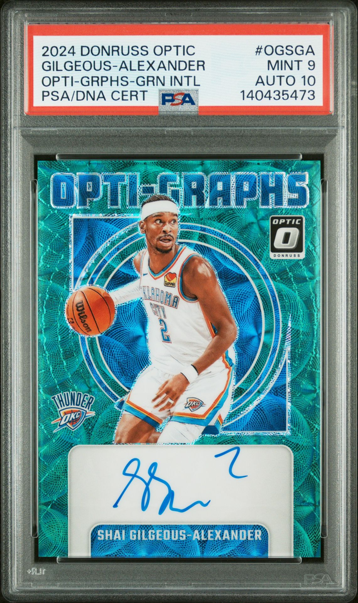 2024 Panini PANINI DONRUSS OPTIC OPTI-GRAPHS GRPHS-GRN INTL #OGSGA Shai Gilgeous-Alexander front