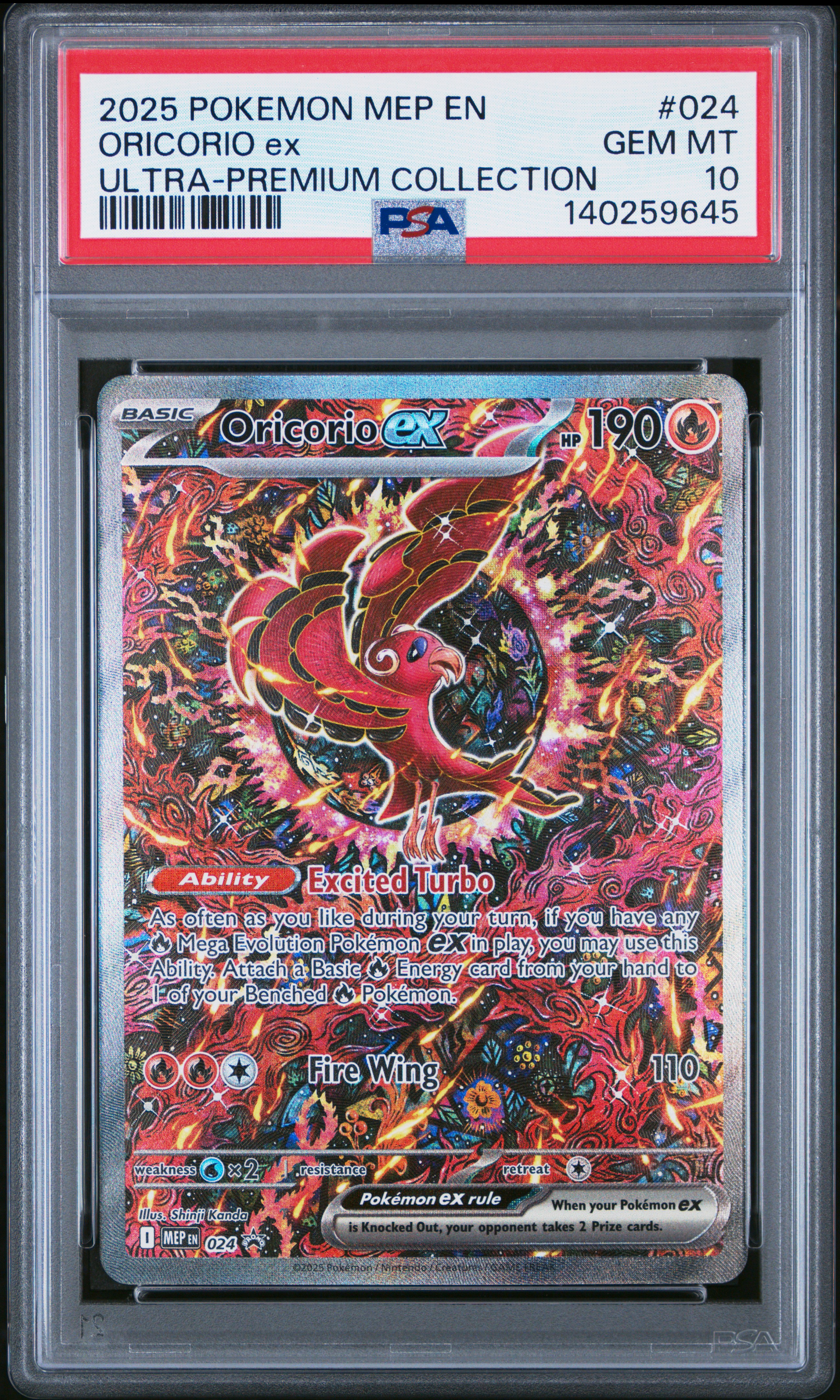 2025 #024 Oricorio EX PSA 10 Mep EN-Me Black Star Promo