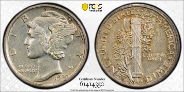1920-S 10C AU58