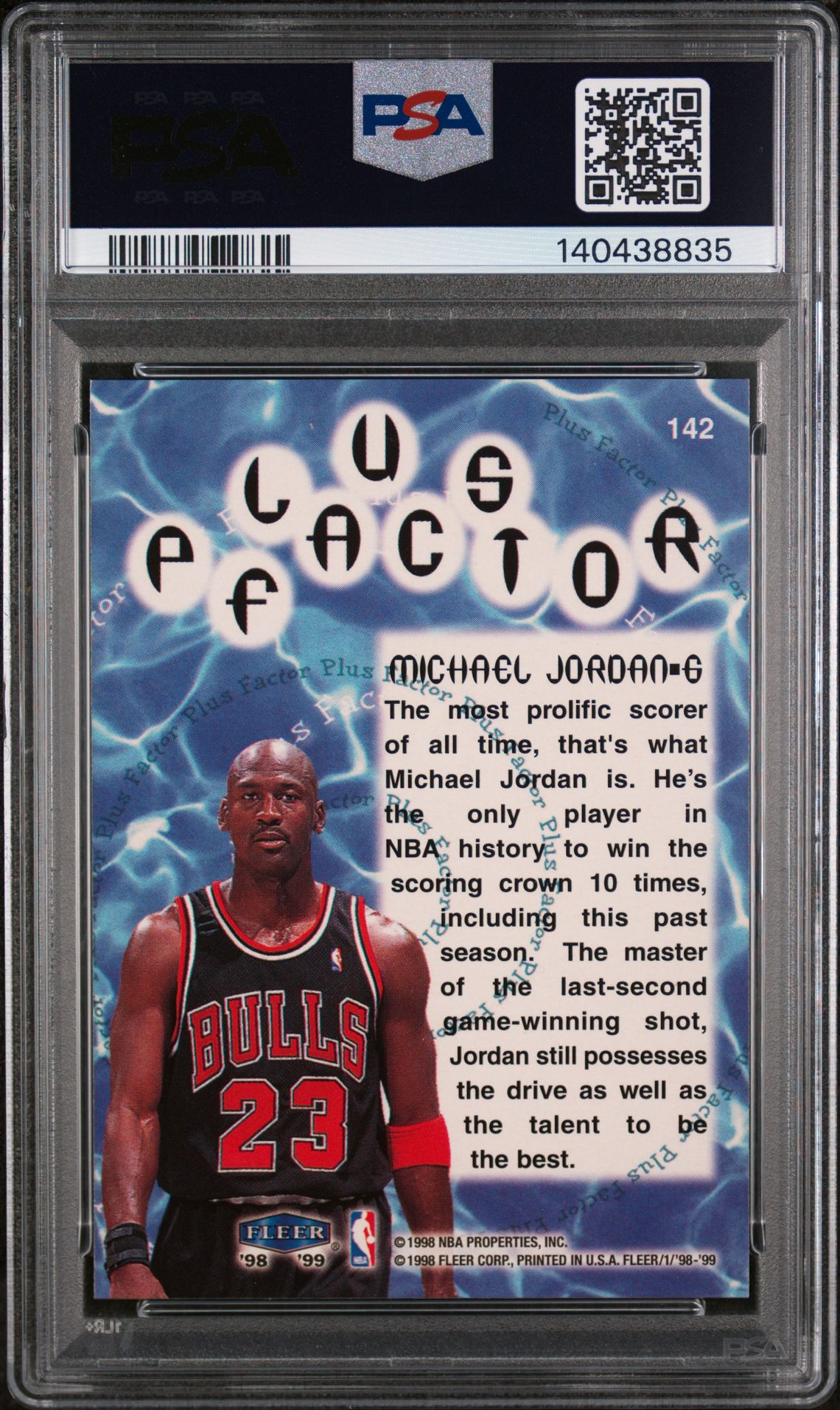 1998 Fleer Tradition Michael Jordan #142 Mint 9 back