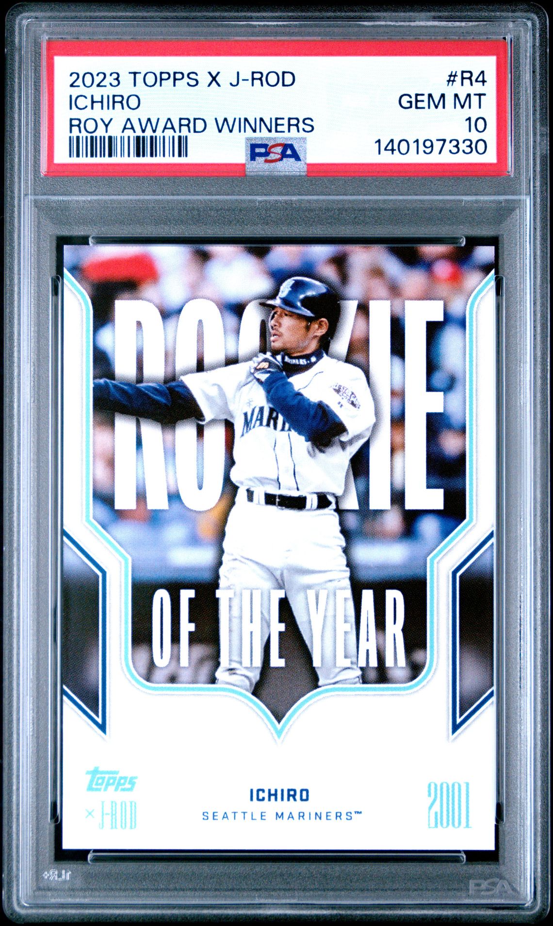 2023 Topps TOPPS X JULIO RODRIGUEZ SHOW OUT COLLECTION ROOKIE OF THE YEAR AWARD WINNERS #R4 Ichiro front