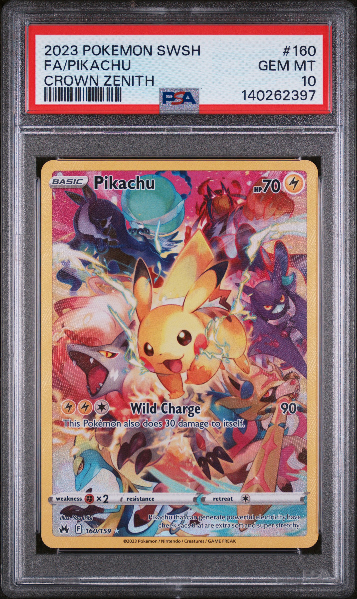 2023 #160 Full Art/Pikachu PSA 10 Sword and Shield Crown Zenith