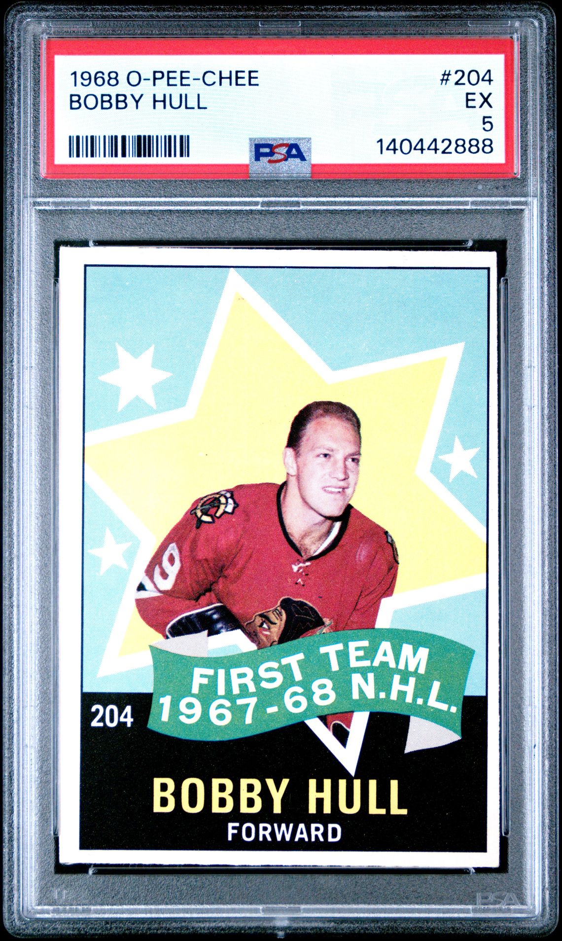 1968 O-Pee-Chee O-PEE-CHEE #204 Bobby Hull front
