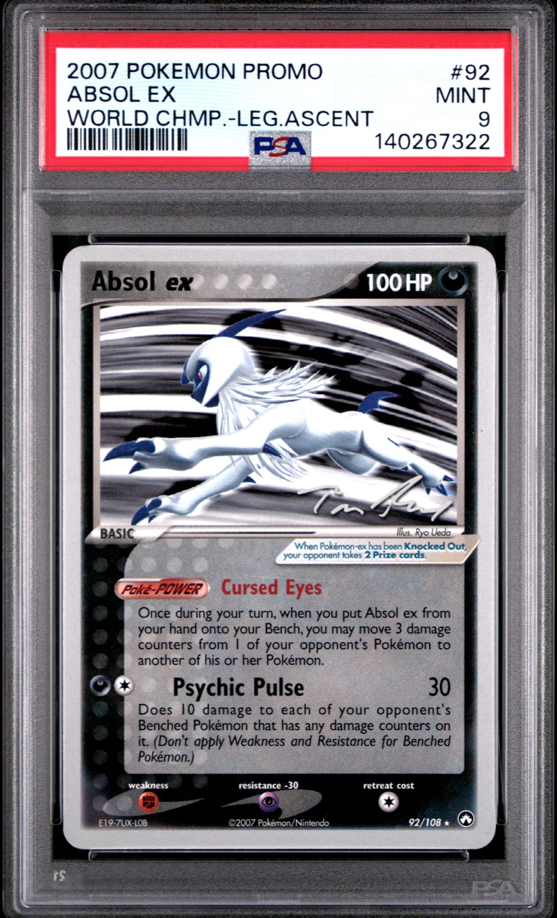 2007 Pokemon POKEMON WORLD CHAMPIONSHIPS PROMO WORLD CHMP.-LEG.ASCENT #92 Absol Ex front