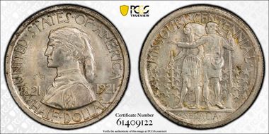 1921 50C Missouri, 2*4 MS64+